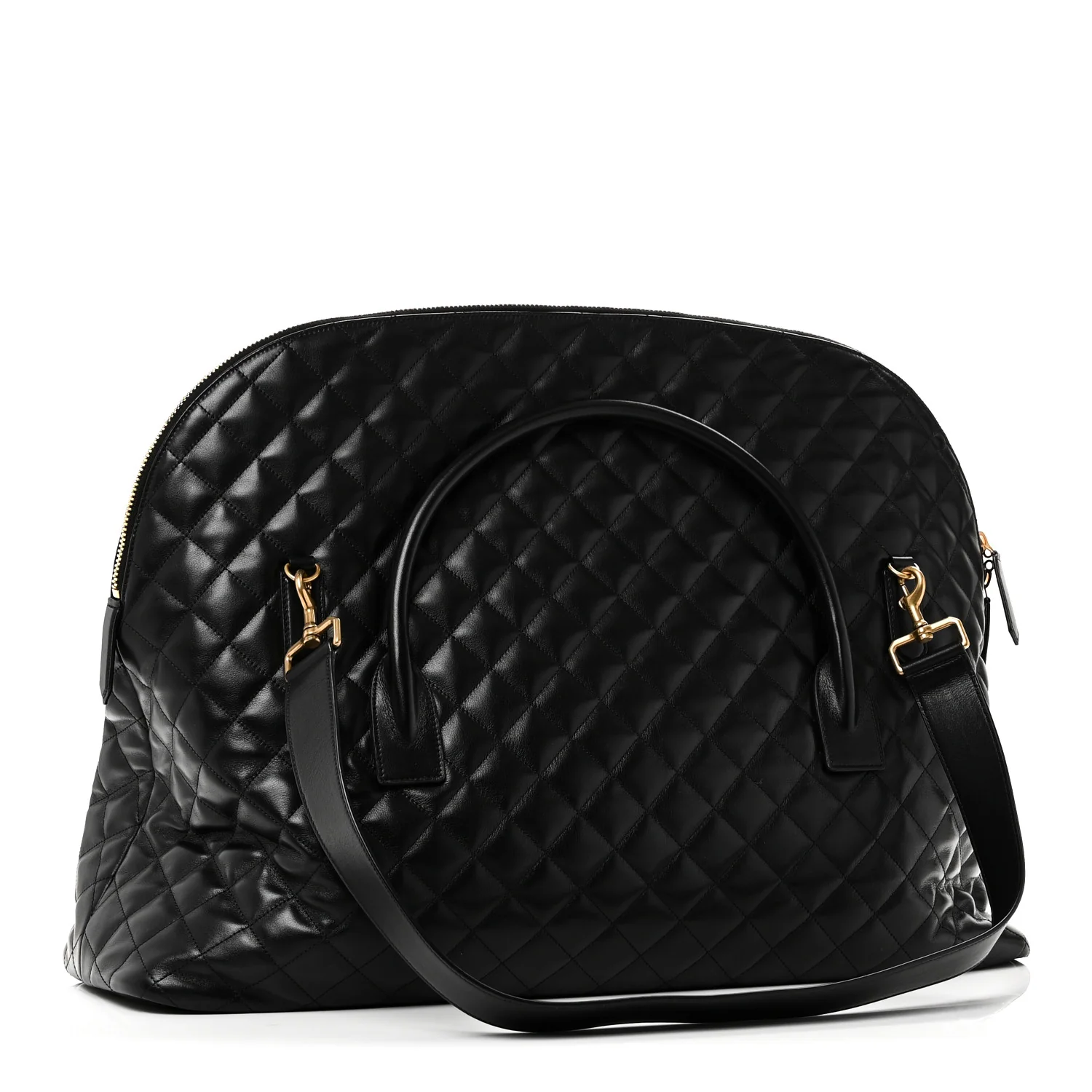 Calfskin Quilted ES Giant Travel Bag Black - Image 2
