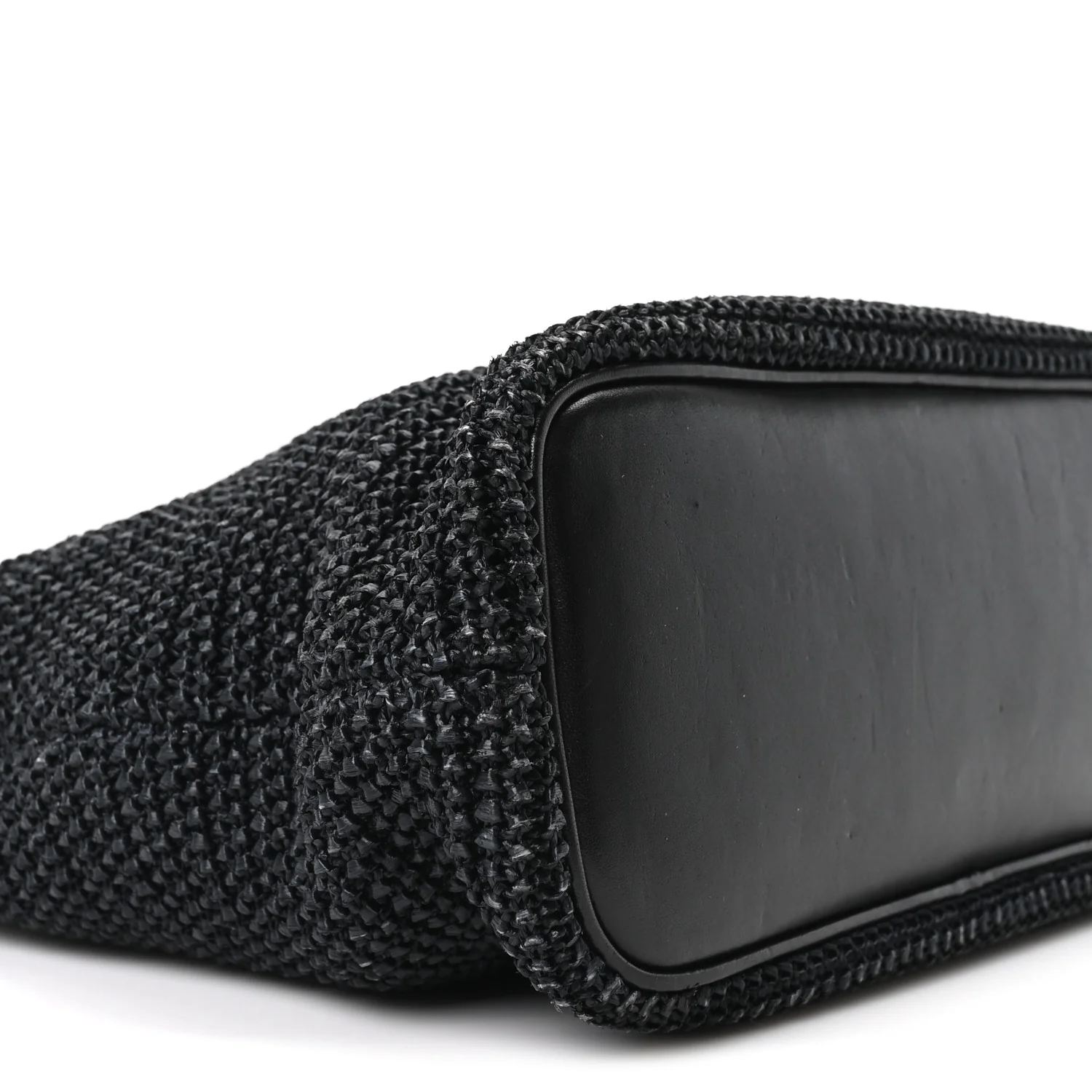 Calfskin Raffia Mini Tote Black - Image 8