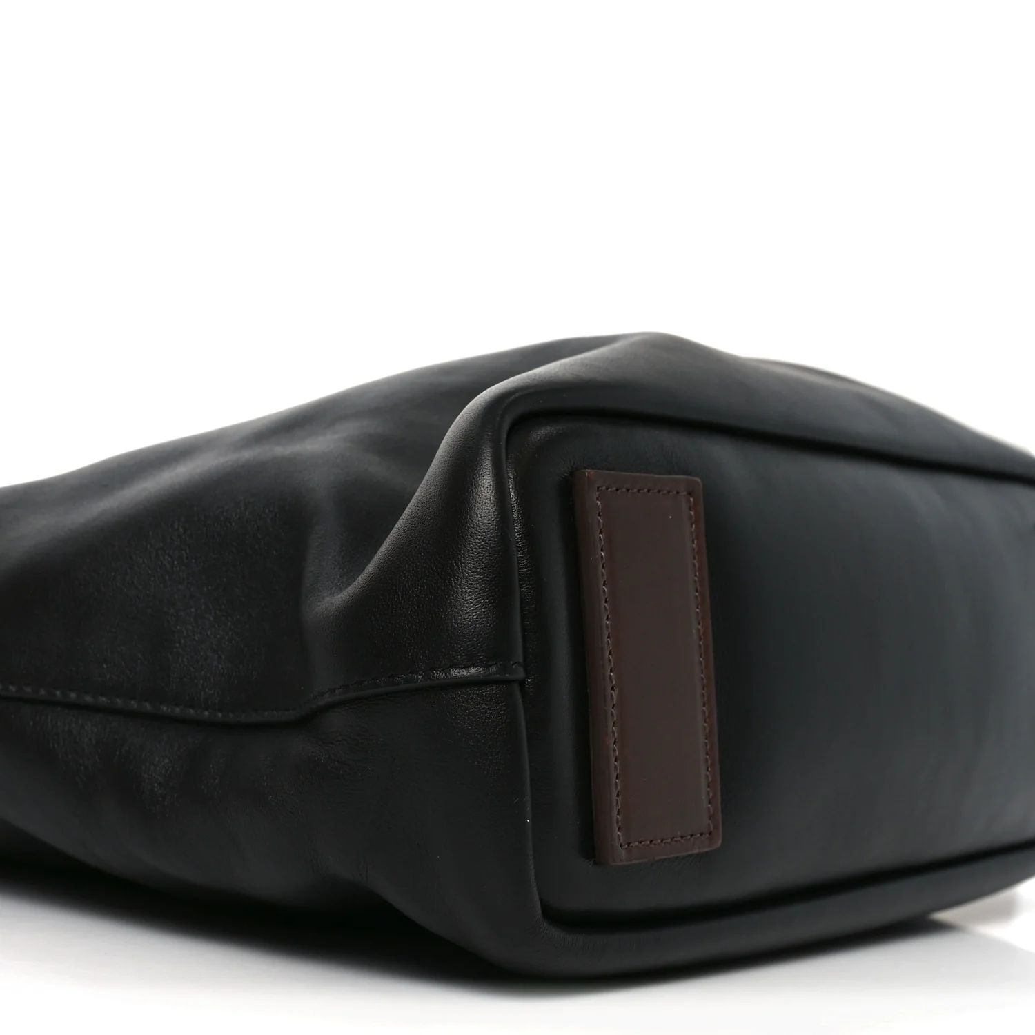 Calfskin Ring Tote Black Brown - Image 9