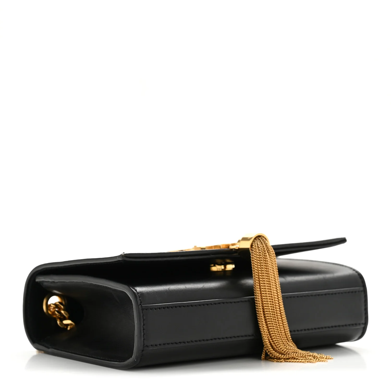 Calfskin Small Classic Monogram Kate Tassel Satchel Black - Image 4