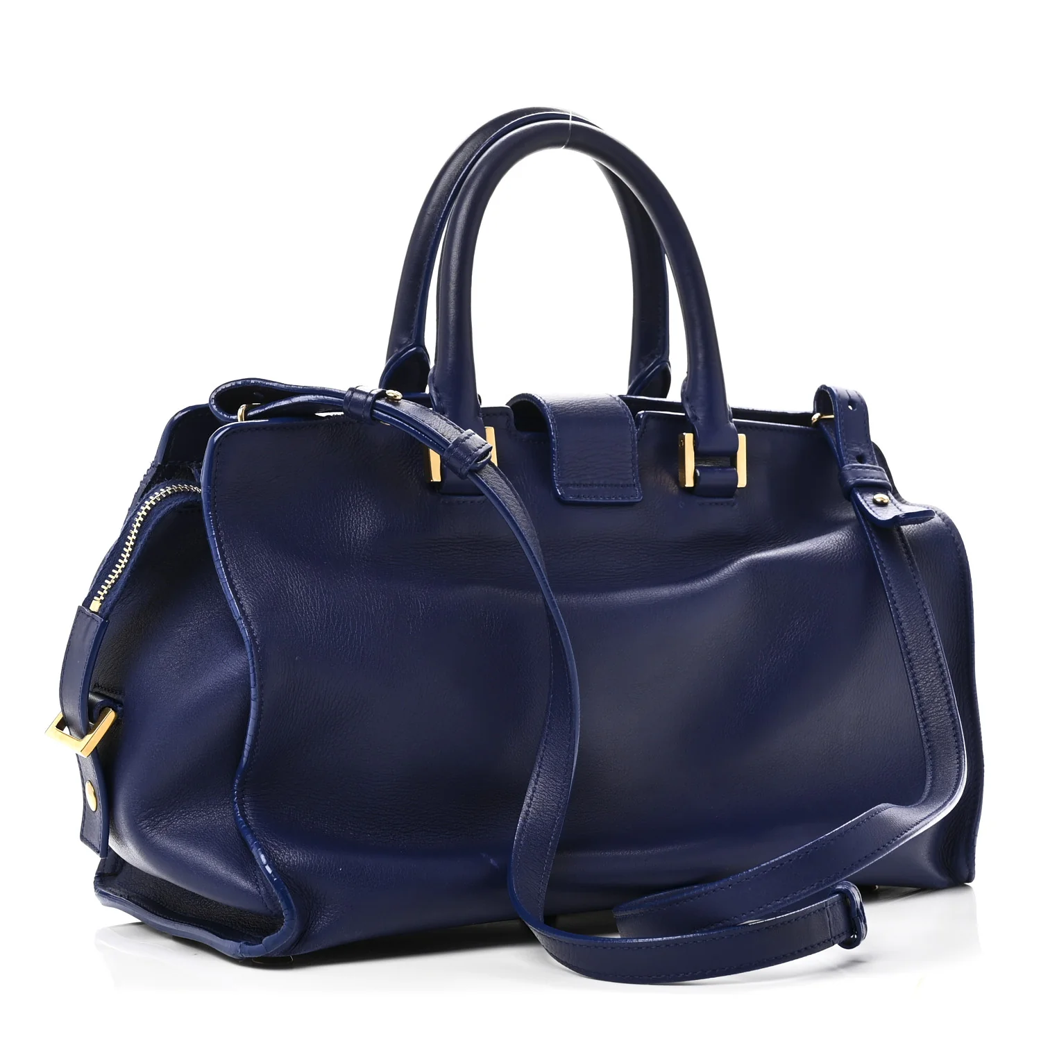 Calfskin Small Classic Y Cabas Royal Blue - Image 3