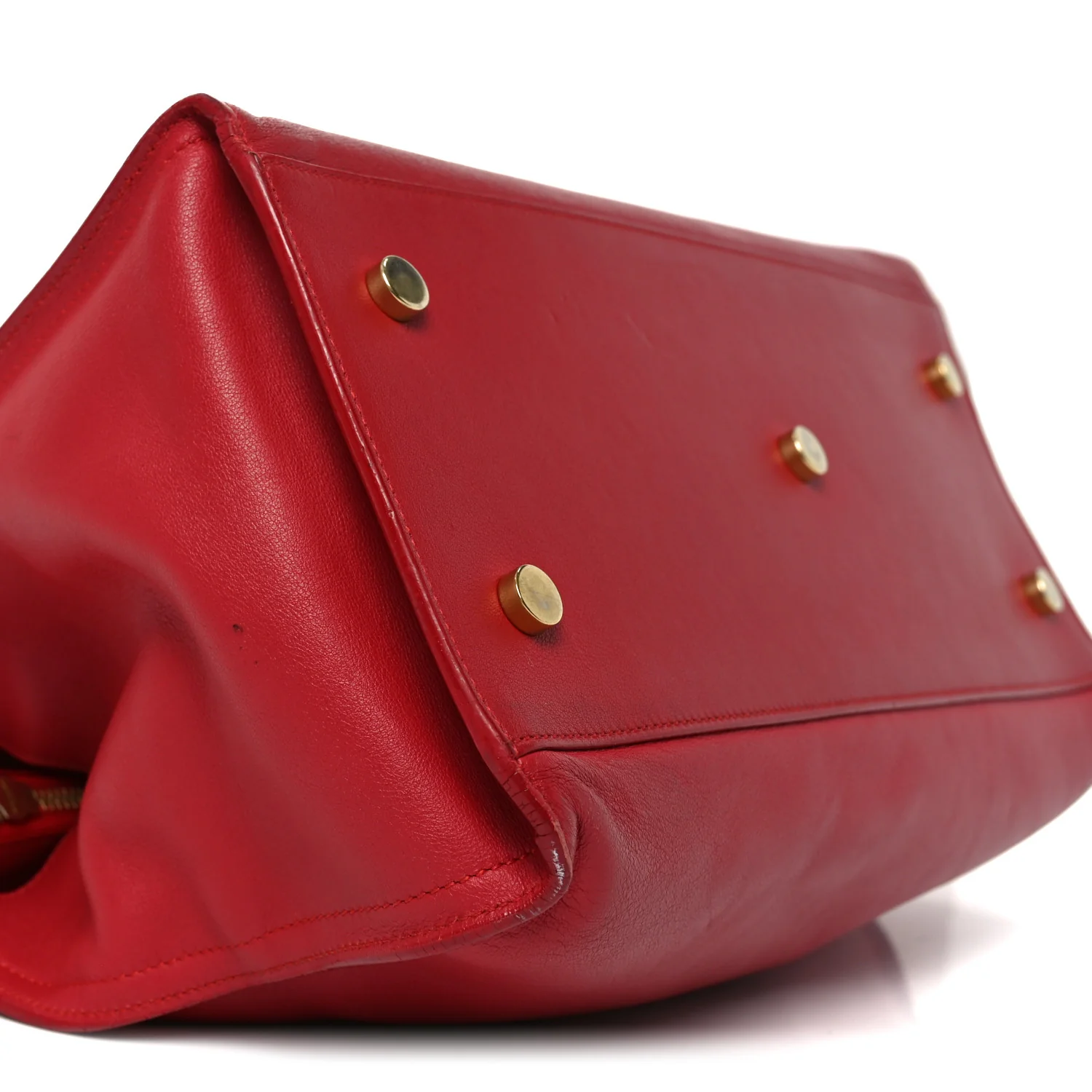 Calfskin Small Monogram Cabas Lipstick Red - Image 9