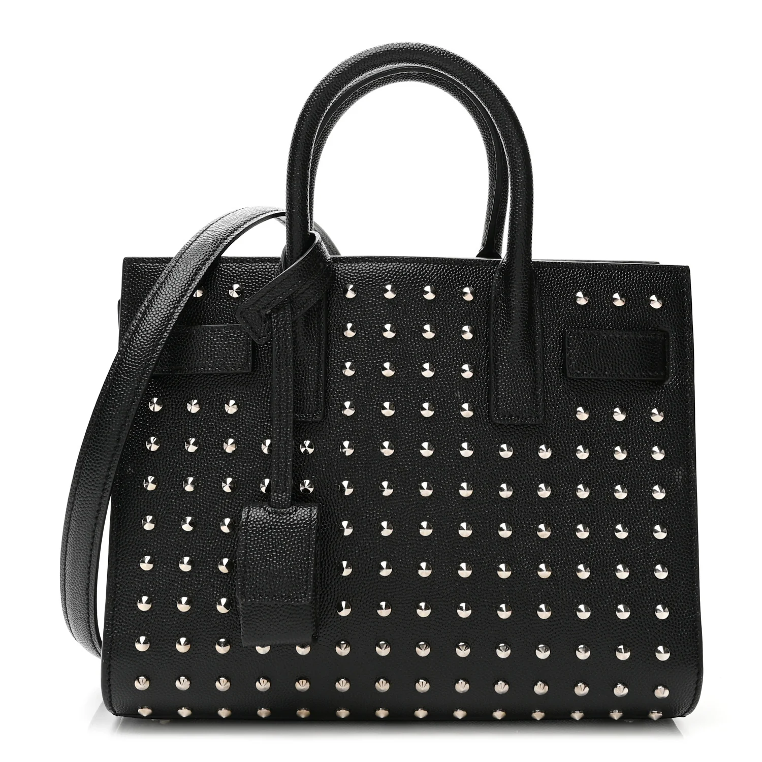 Calfskin Studded Nano Sac De Jour Black