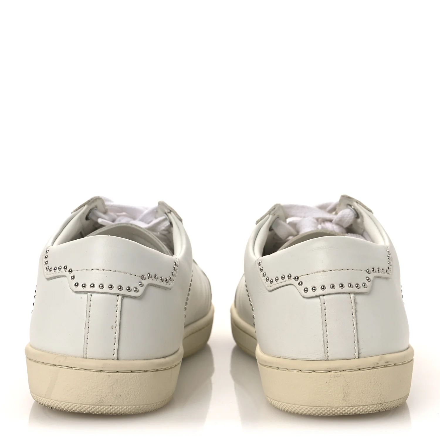 Calfskin Studded SL/08 Low Top Sneakers 37.5 White - Image 6