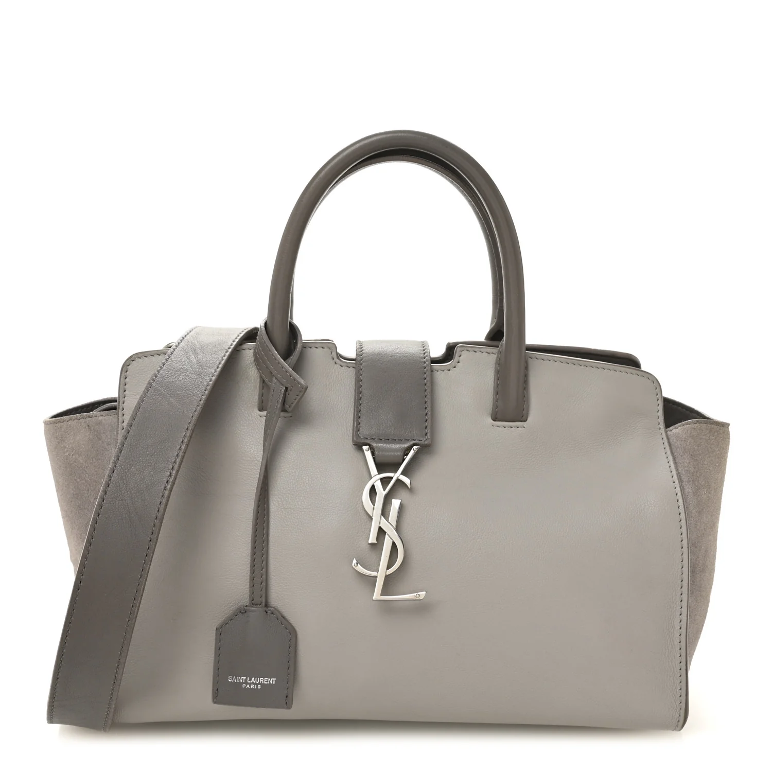 Calfskin Suede Baby Monogram Downtown Cabas Grey