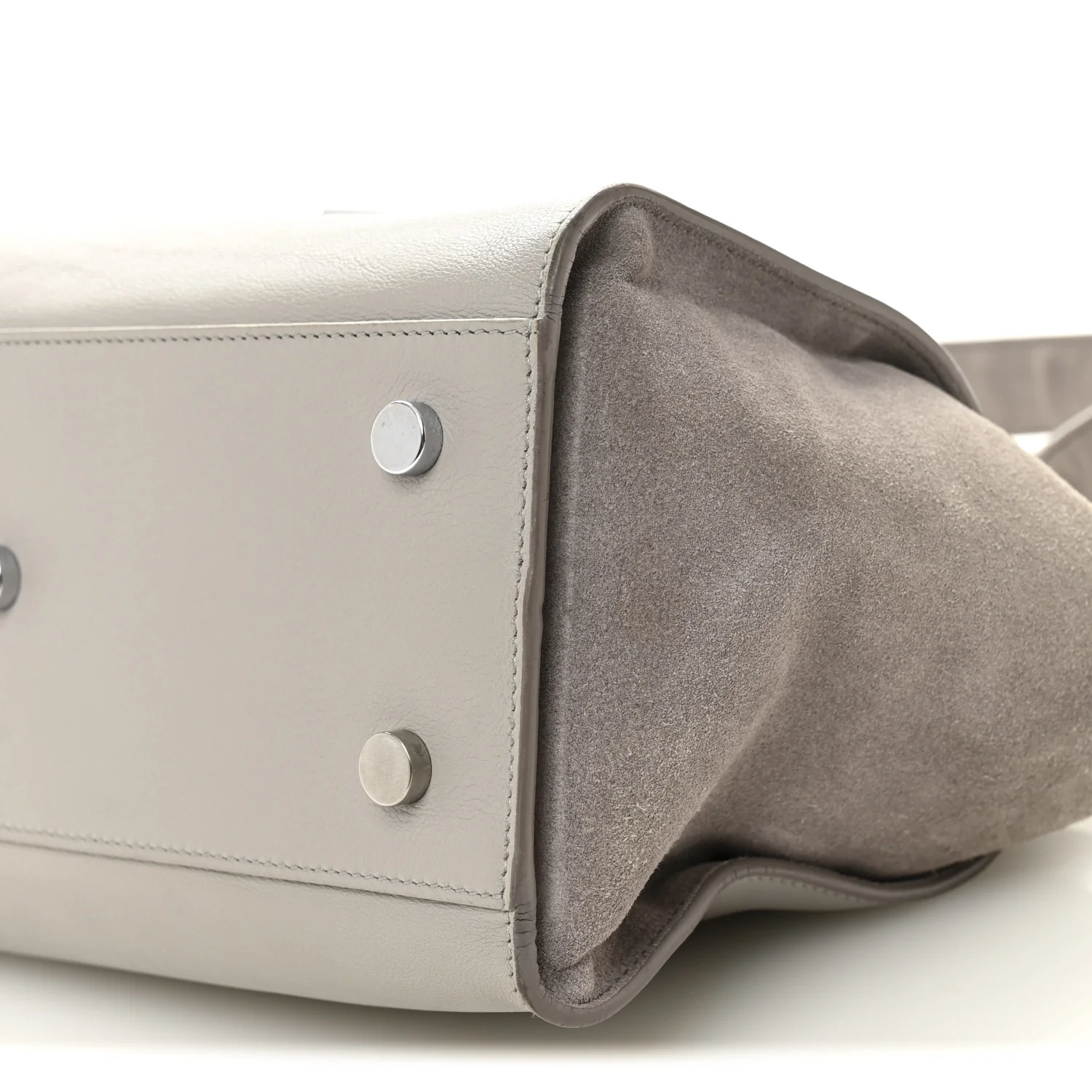 Calfskin Suede Baby Monogram Downtown Cabas Grey - Image 10