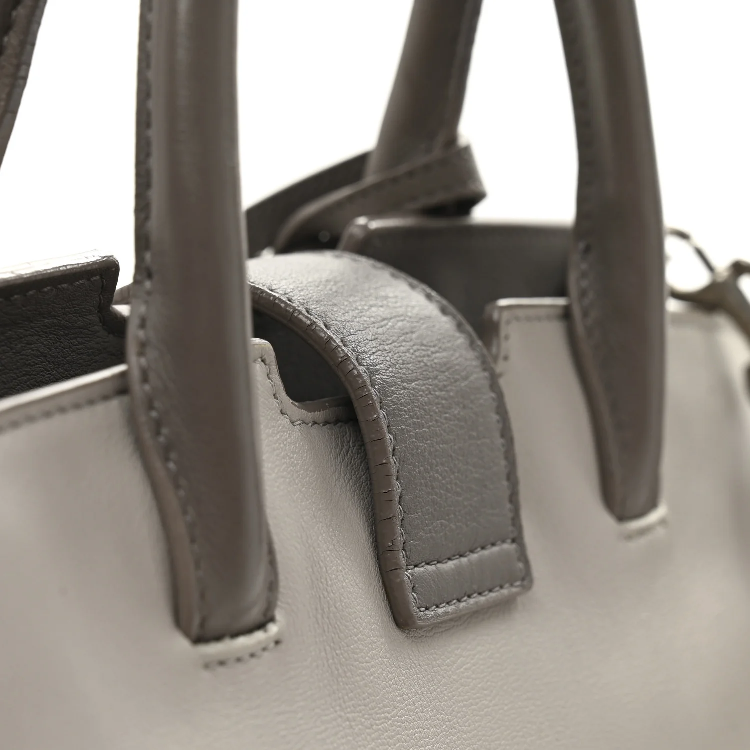 Calfskin Suede Baby Monogram Downtown Cabas Grey - Image 11