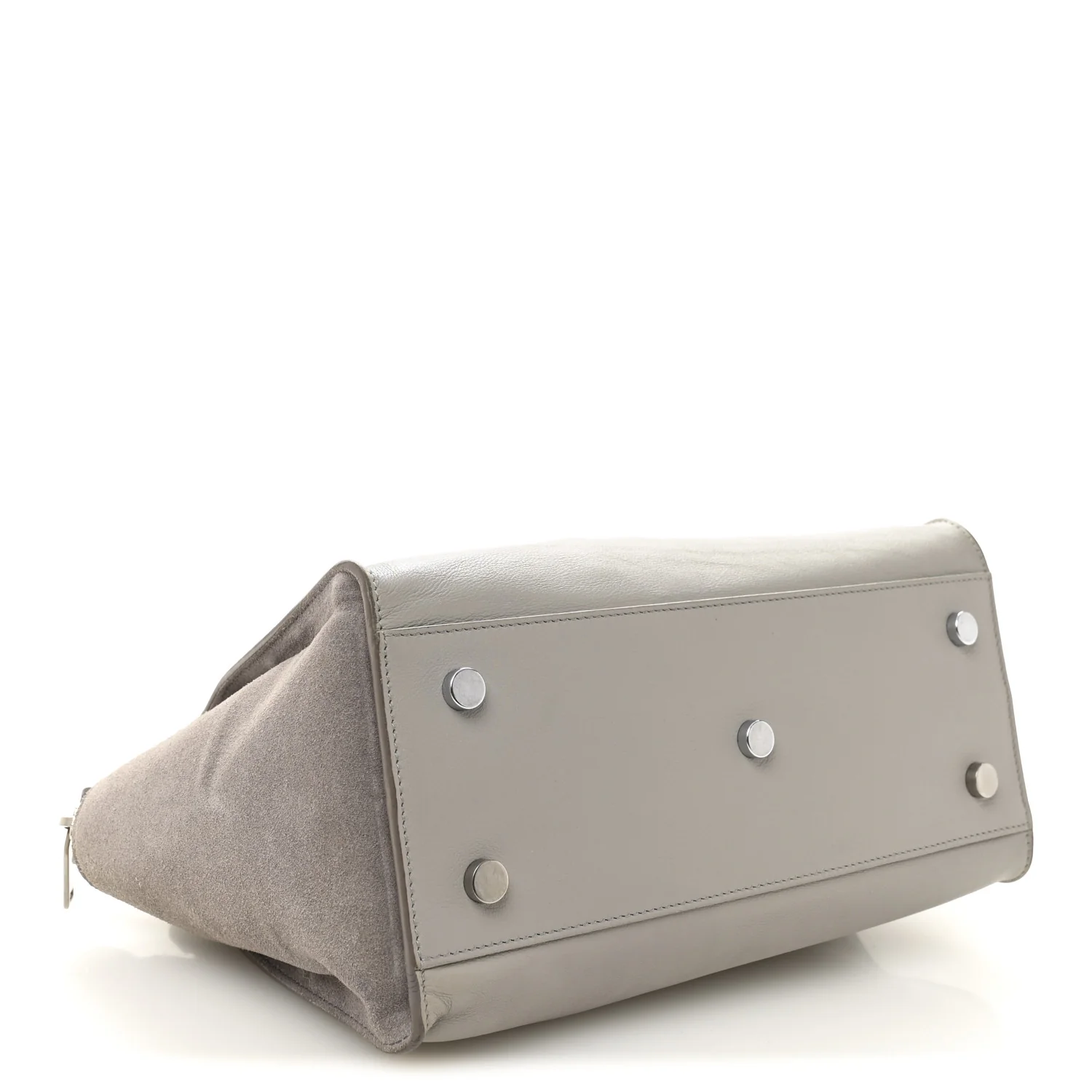 Calfskin Suede Baby Monogram Downtown Cabas Grey - Image 4