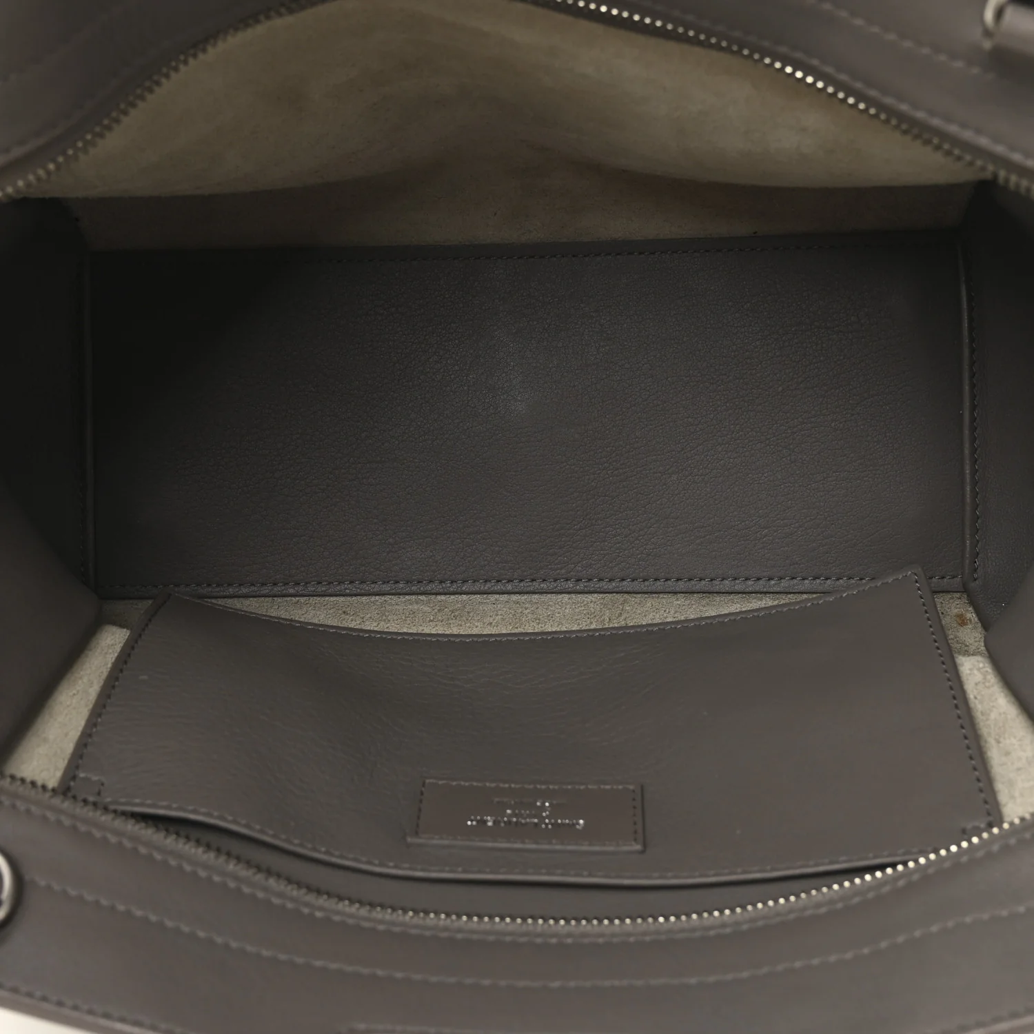 Calfskin Suede Baby Monogram Downtown Cabas Grey - Image 5