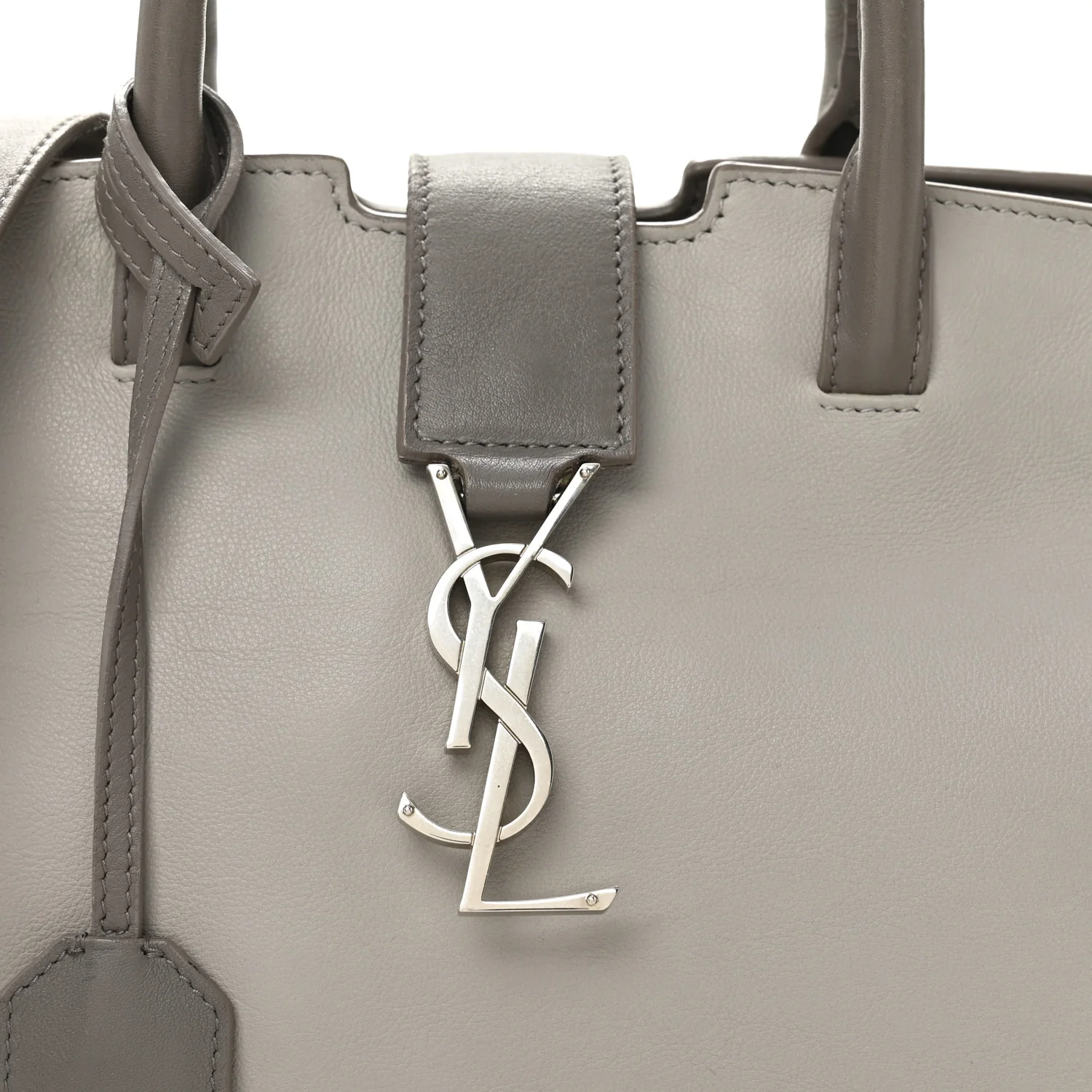 Calfskin Suede Baby Monogram Downtown Cabas Grey - Image 8