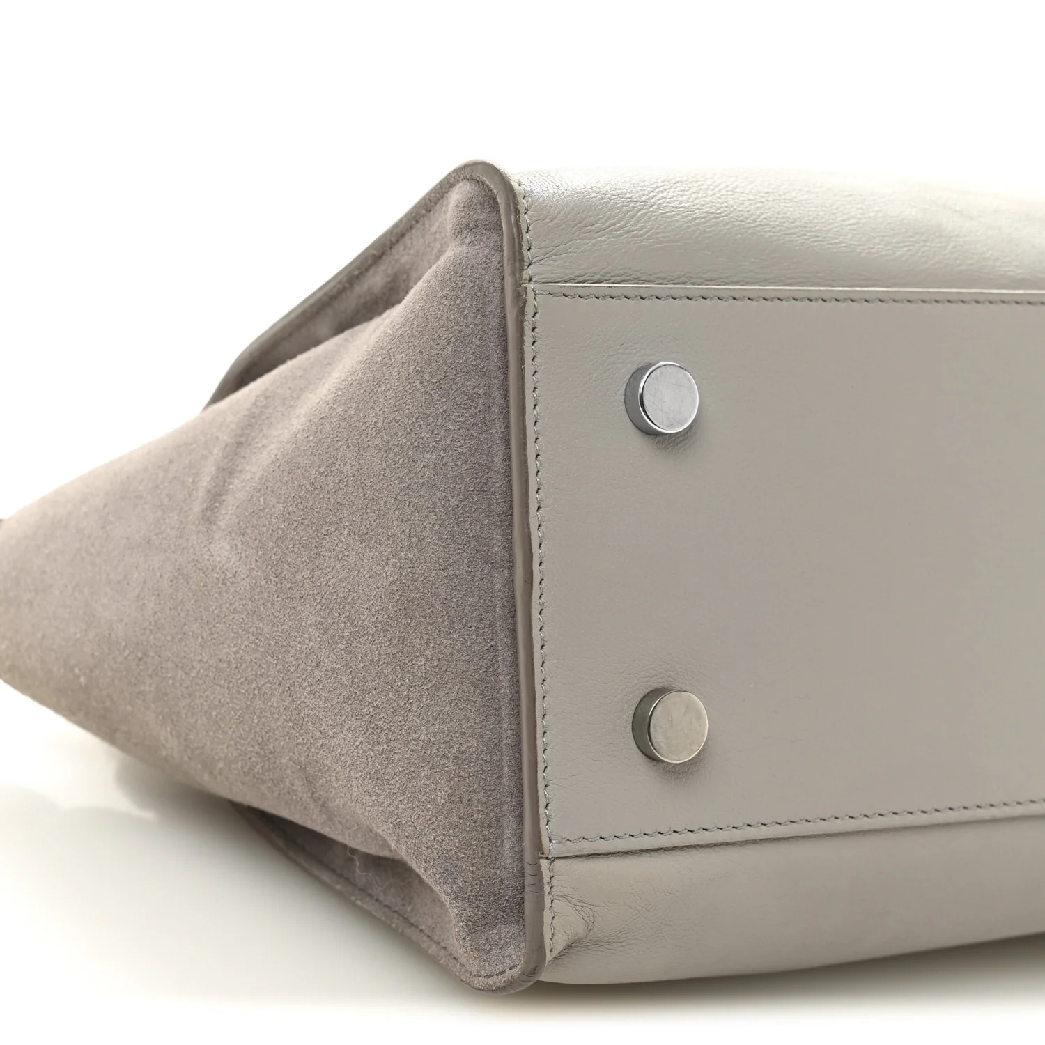 Calfskin Suede Baby Monogram Downtown Cabas Grey - Image 9