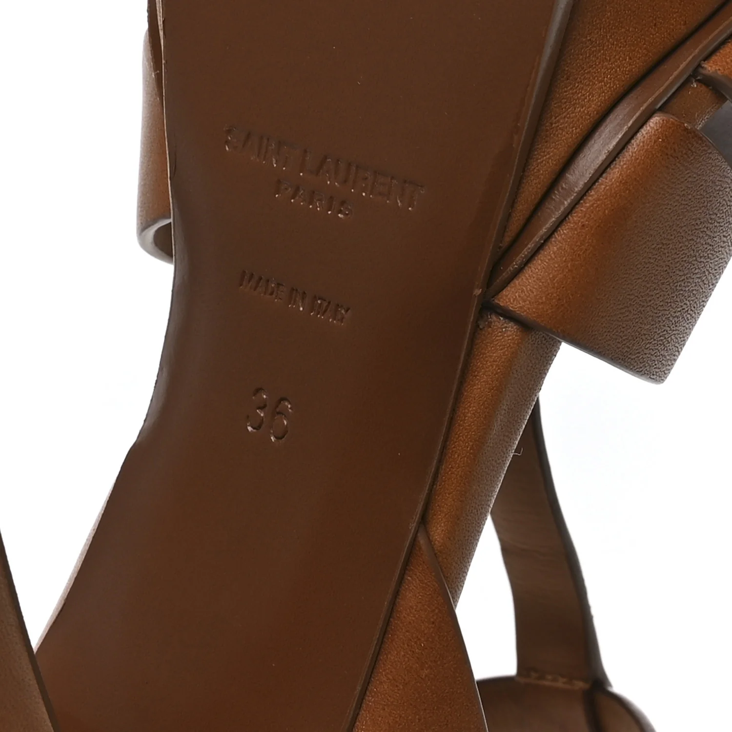 Calfskin Tribute 105 Platform Sandals 36 Amber - Image 7