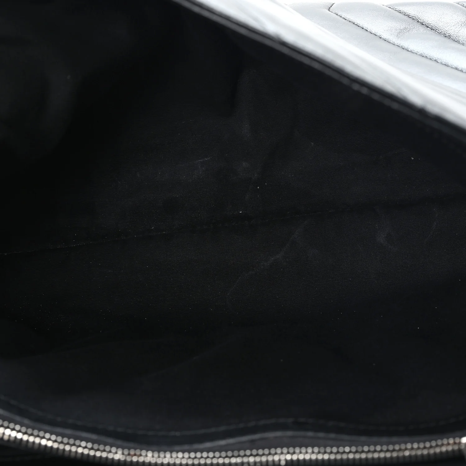 Calfskin Y Quilted Monogram Large Loulou Chain Satchel Black - Image 5