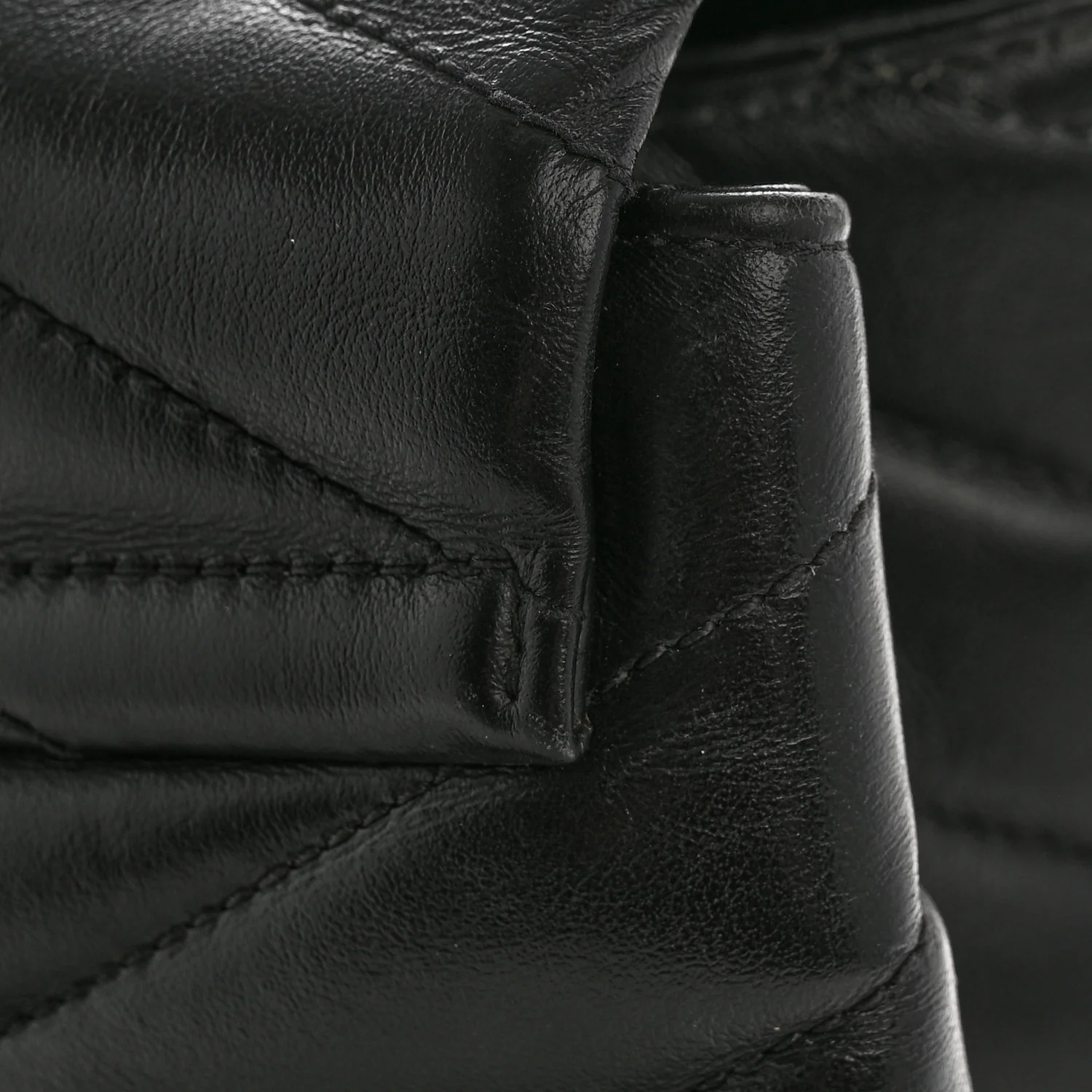 Calfskin Y Quilted Monogram Large Loulou Chain Satchel Black - Image 15