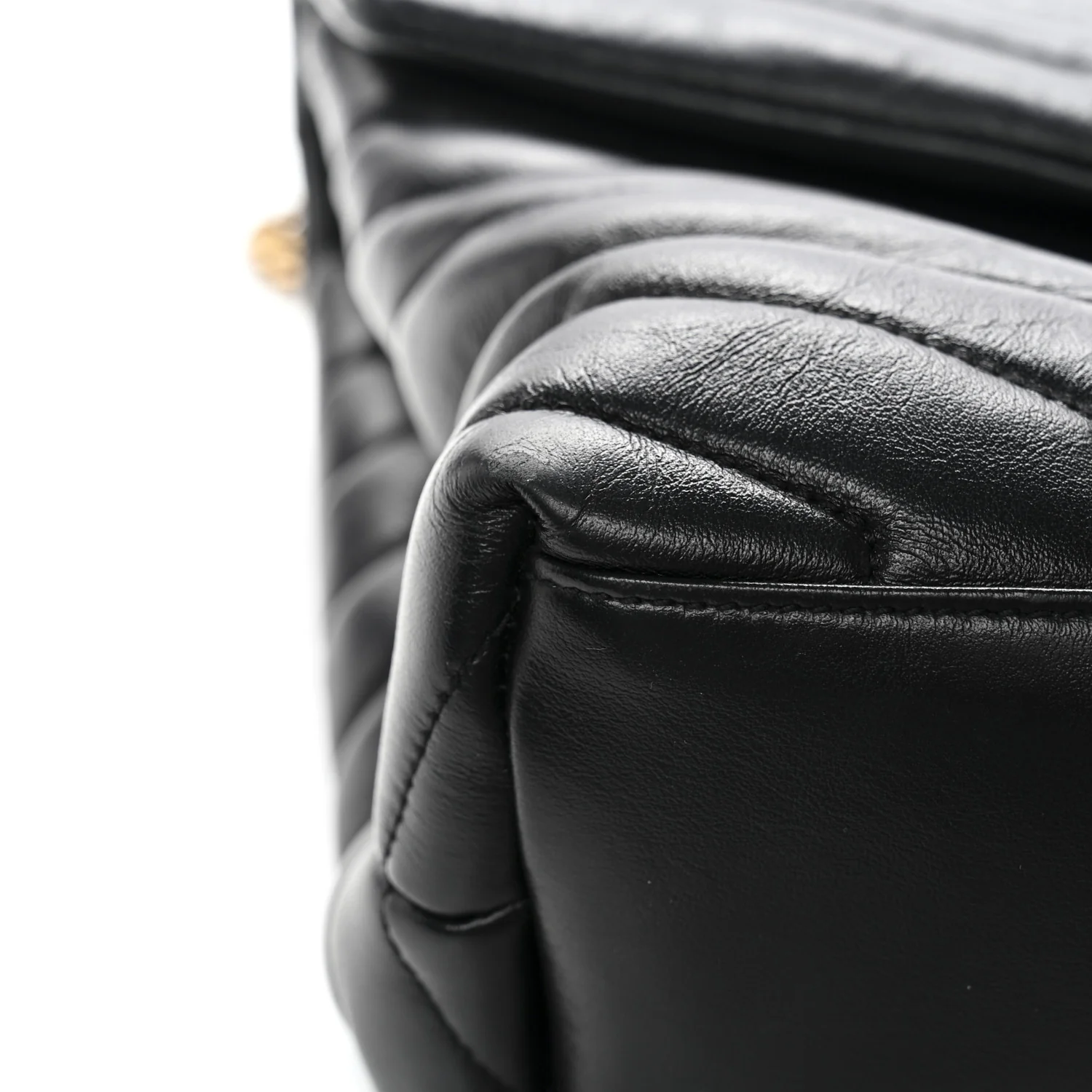 Calfskin Y Quilted Monogram Medium Loulou Chain Satchel Black - Image 13