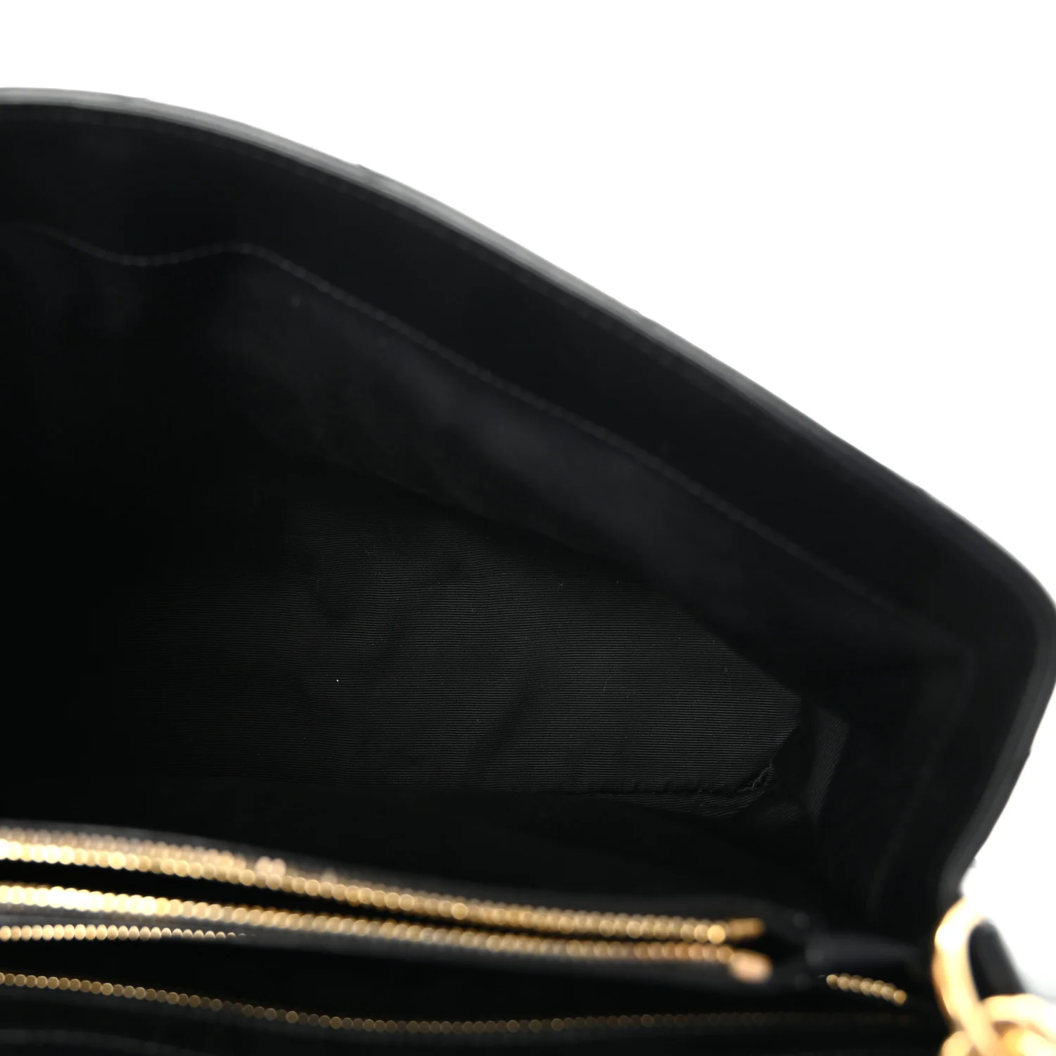 Calfskin Y Quilted Monogram Medium Loulou Chain Satchel Black - Image 5
