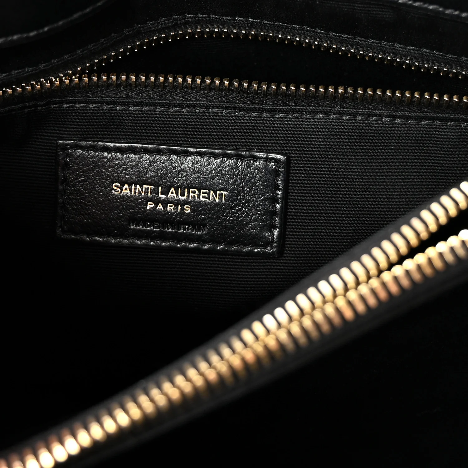 Calfskin Y Quilted Monogram Medium Loulou Chain Satchel Black - Image 6