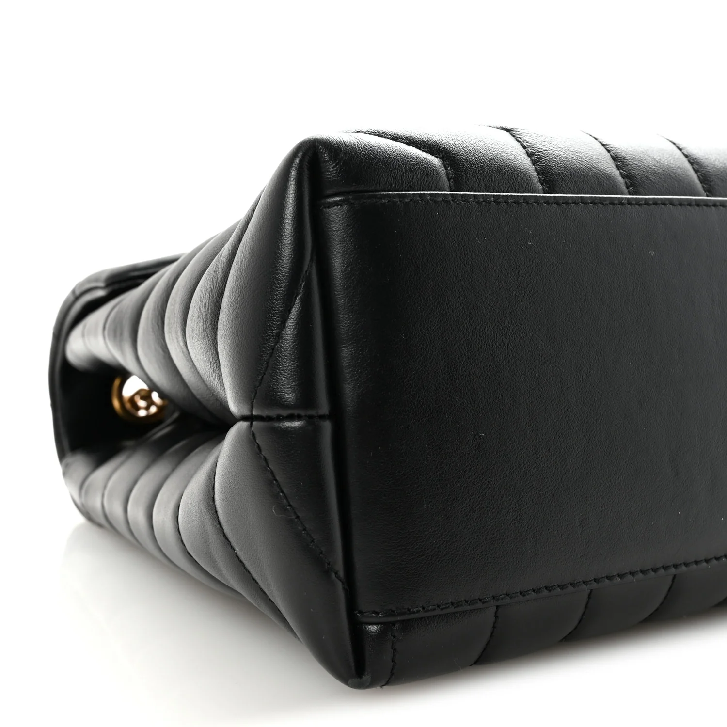 Calfskin Y Quilted Monogram Medium Loulou Chain Satchel Black - Image 8