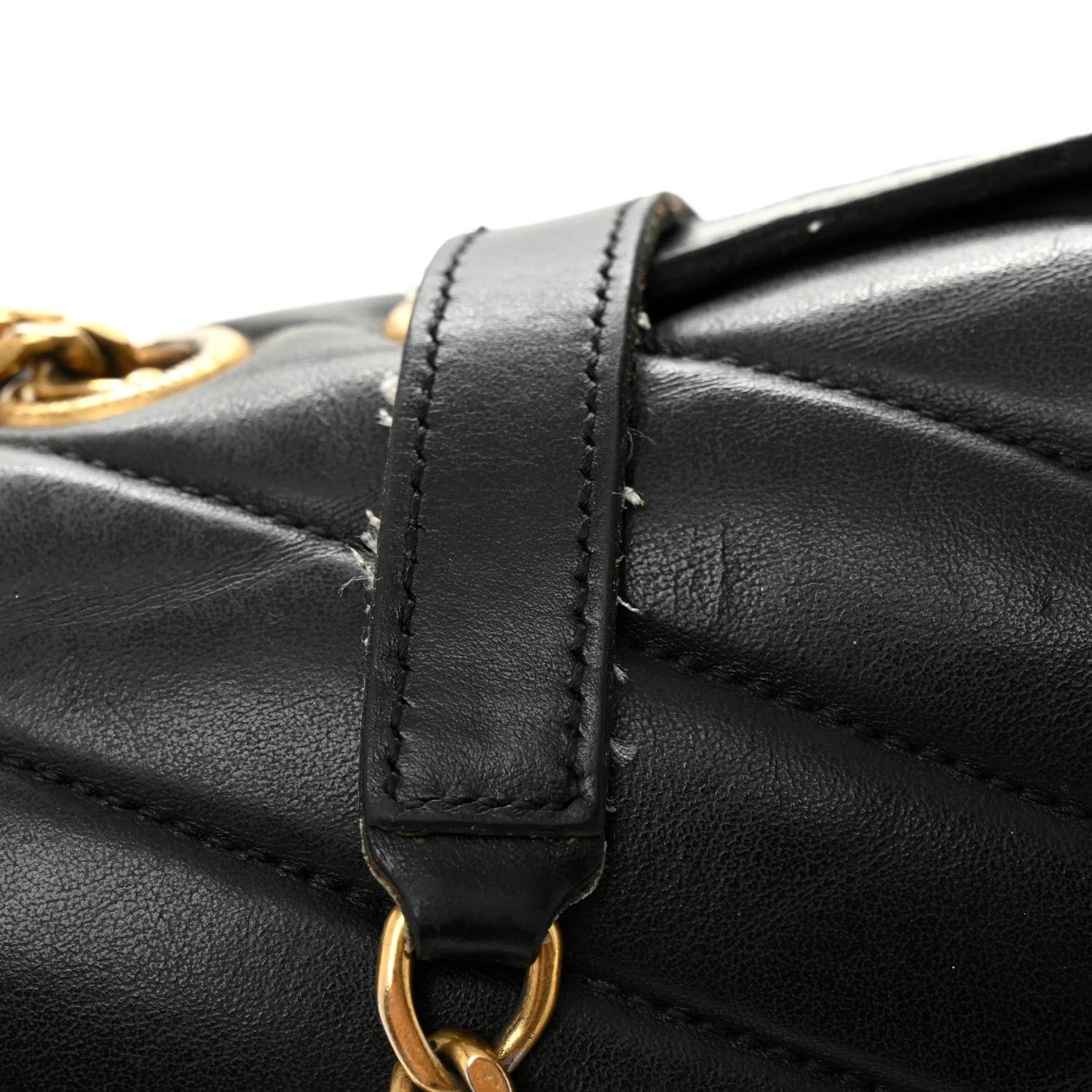 Calfskin Y Quilted Monogram Medium Loulou Chain Satchel Black - Image 11