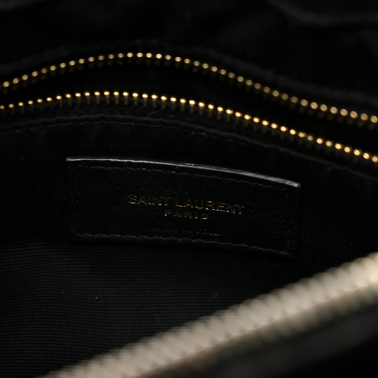 Calfskin Y Quilted Monogram Medium Loulou Chain Satchel Black - Image 6