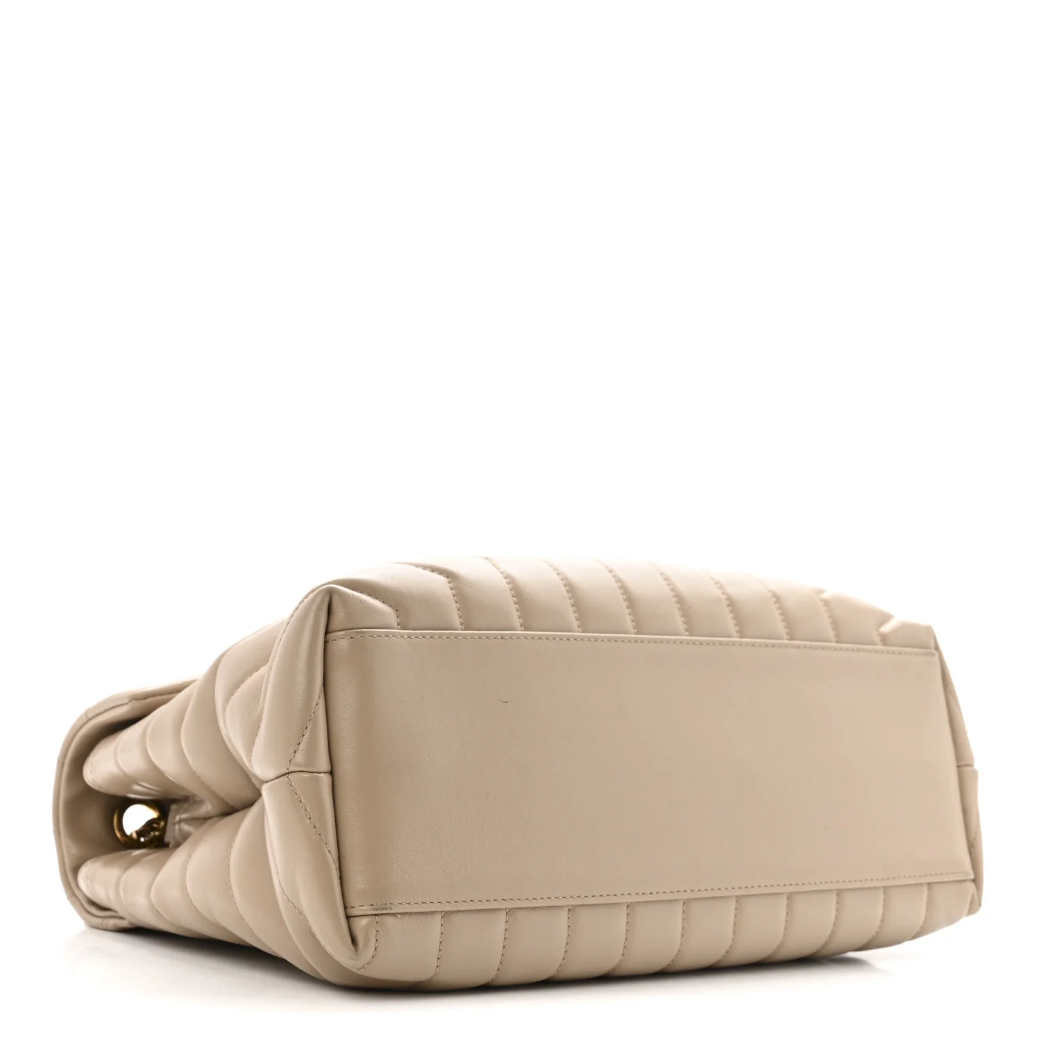 Calfskin Y Quilted Monogram Medium Loulou Chain Satchel Dark Beige - Image 4