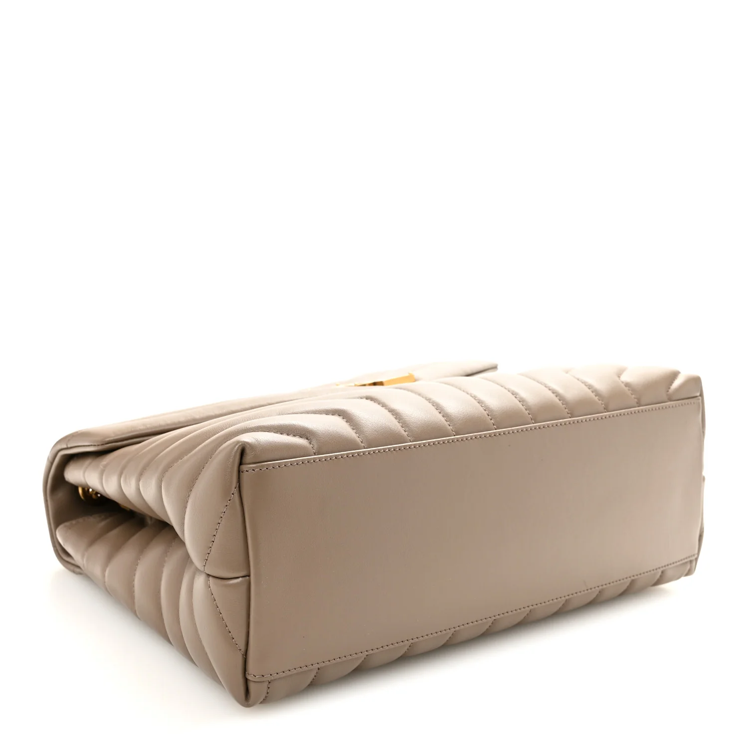 Calfskin Y Quilted Monogram Medium Loulou Chain Satchel Dark Beige - Image 5