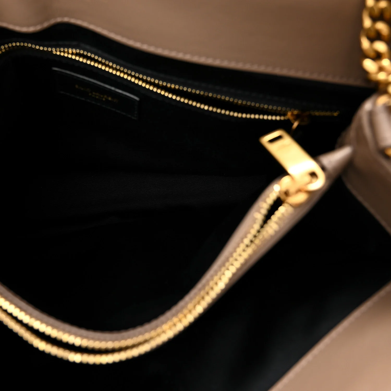 Calfskin Y Quilted Monogram Medium Loulou Chain Satchel Dark Beige - Image 7