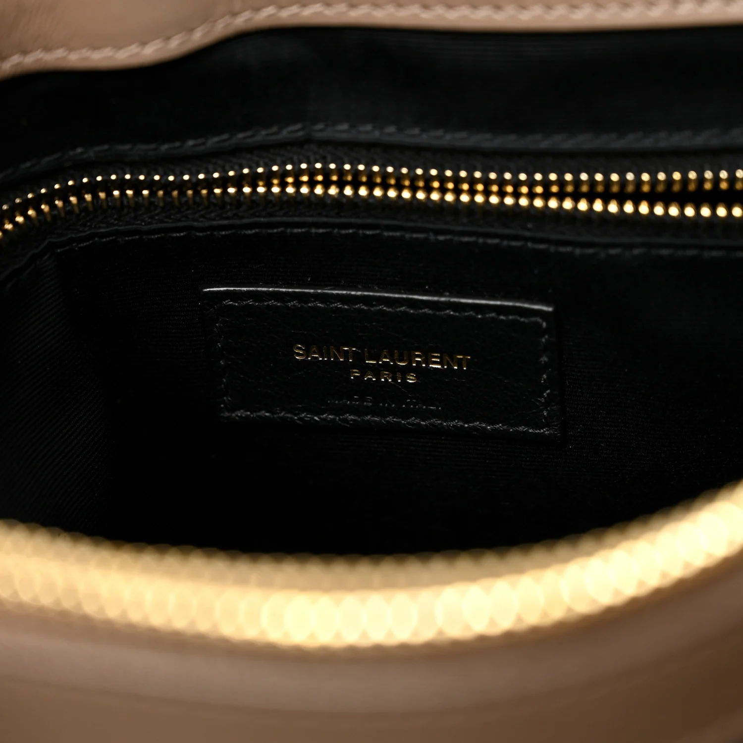 Calfskin Y Quilted Monogram Medium Loulou Chain Satchel Dark Beige - Image 8