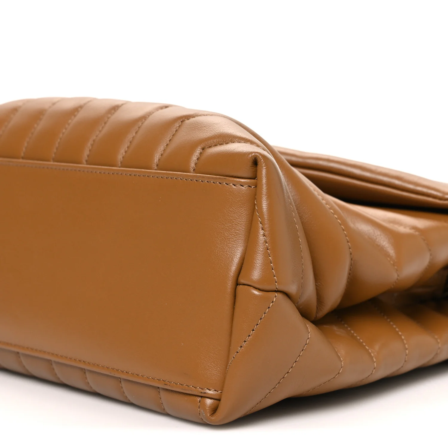 Calfskin Y Quilted Monogram Medium Loulou Chain Satchel Dark Natural - Image 10