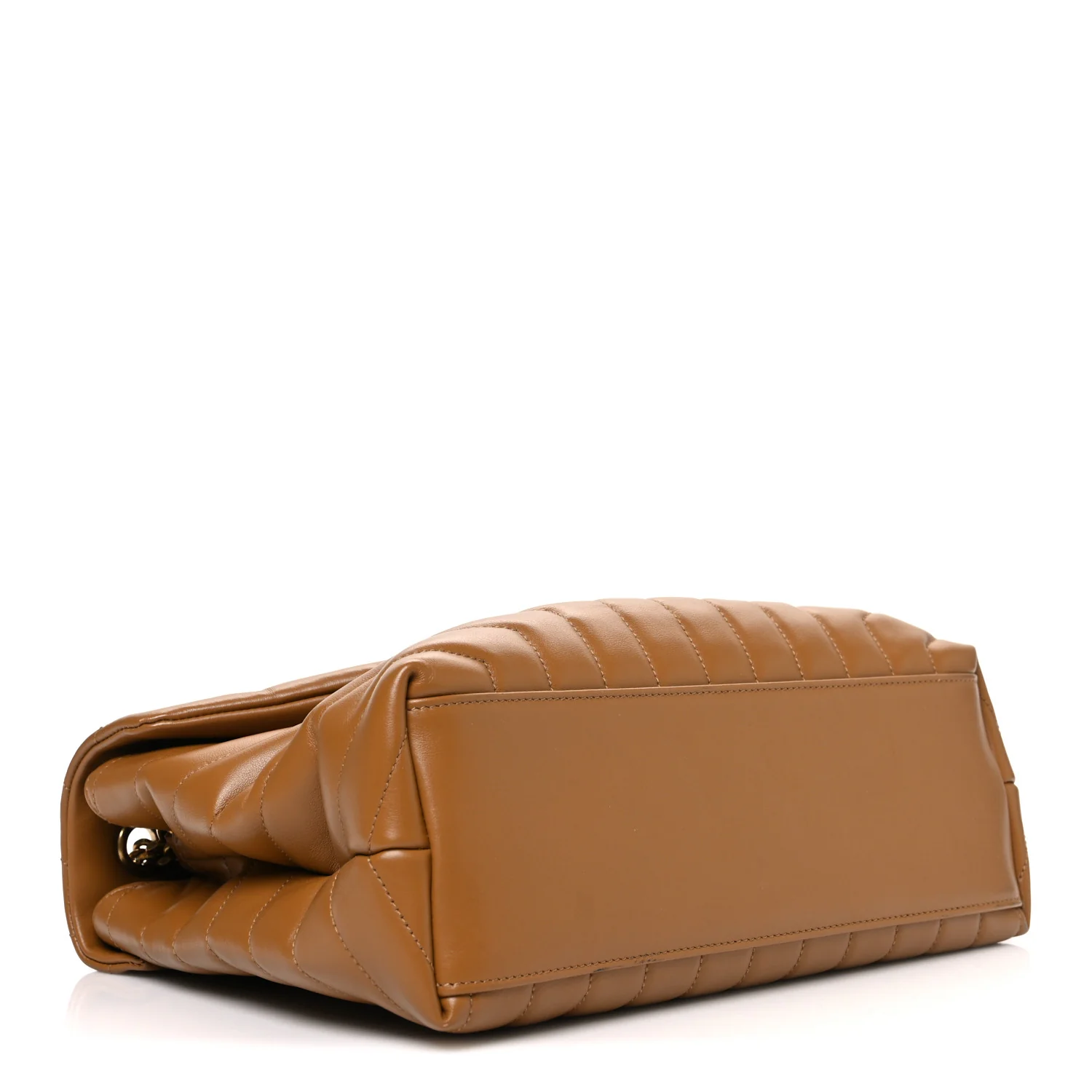 Calfskin Y Quilted Monogram Medium Loulou Chain Satchel Dark Natural - Image 4