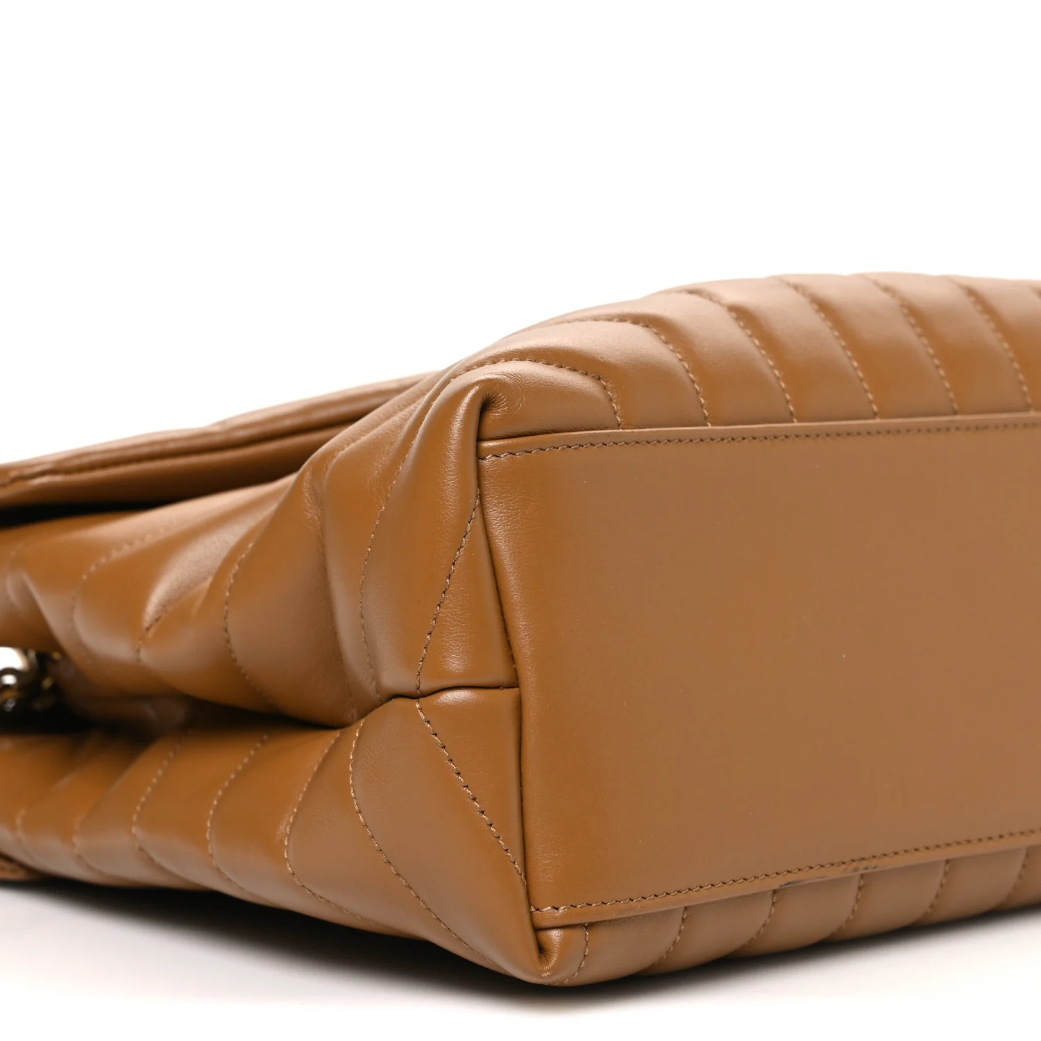 Calfskin Y Quilted Monogram Medium Loulou Chain Satchel Dark Natural - Image 9