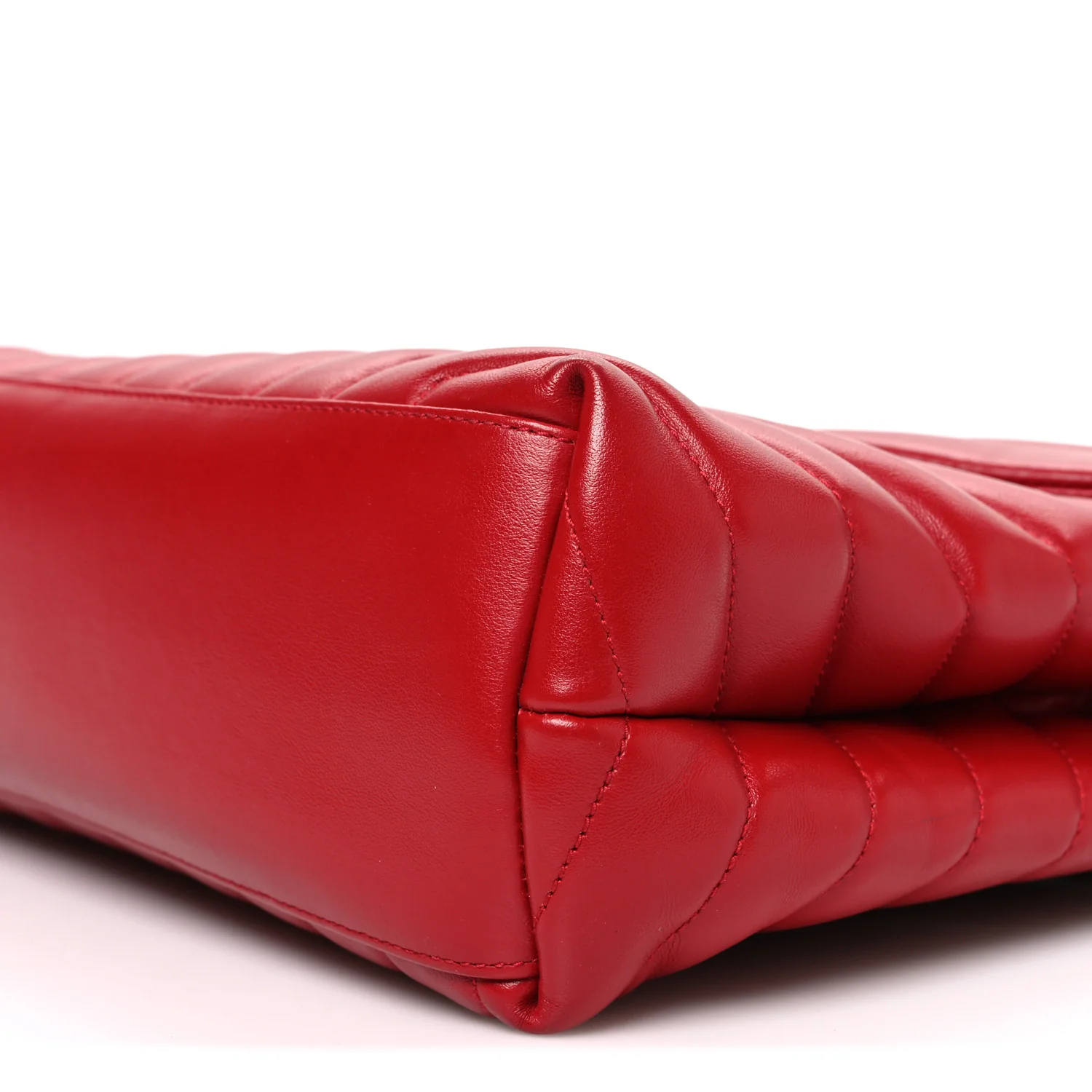Calfskin Y Quilted Monogram Medium Loulou Chain Satchel Rouge Eros - Image 10
