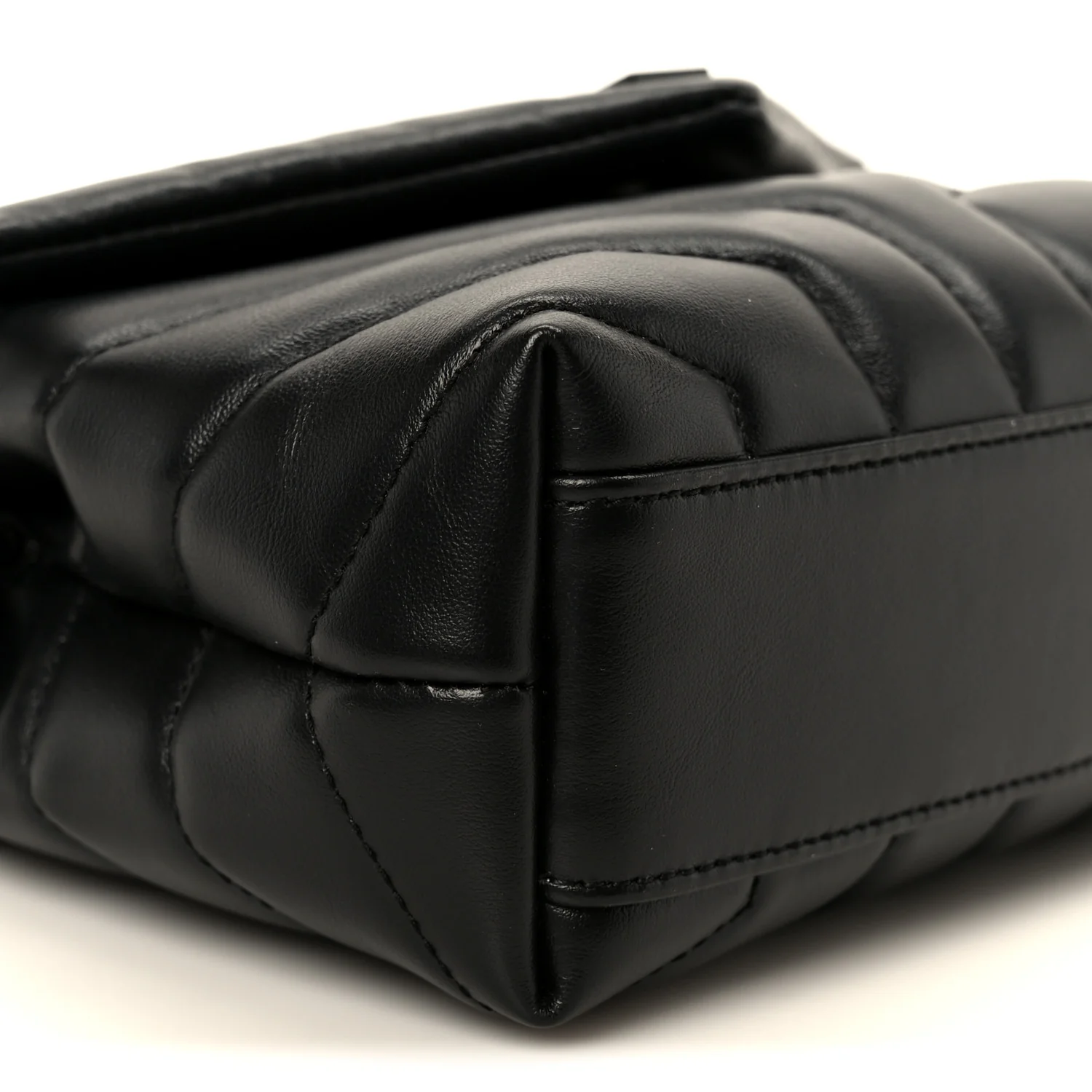 Calfskin Y Quilted Monogram Monochrome Toy Loulou Crossbody Bag Black - Image 10