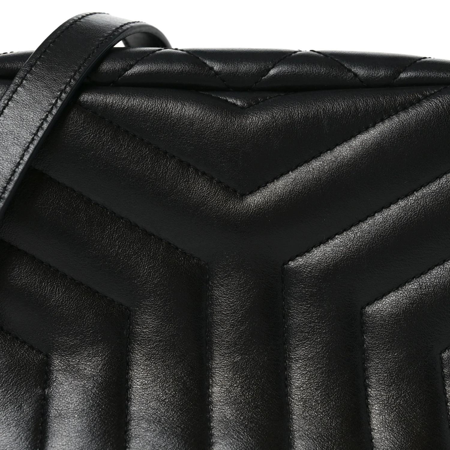Calfskin Y Quilted Monogram Small Loulou Bowling Bag Black - Image 8