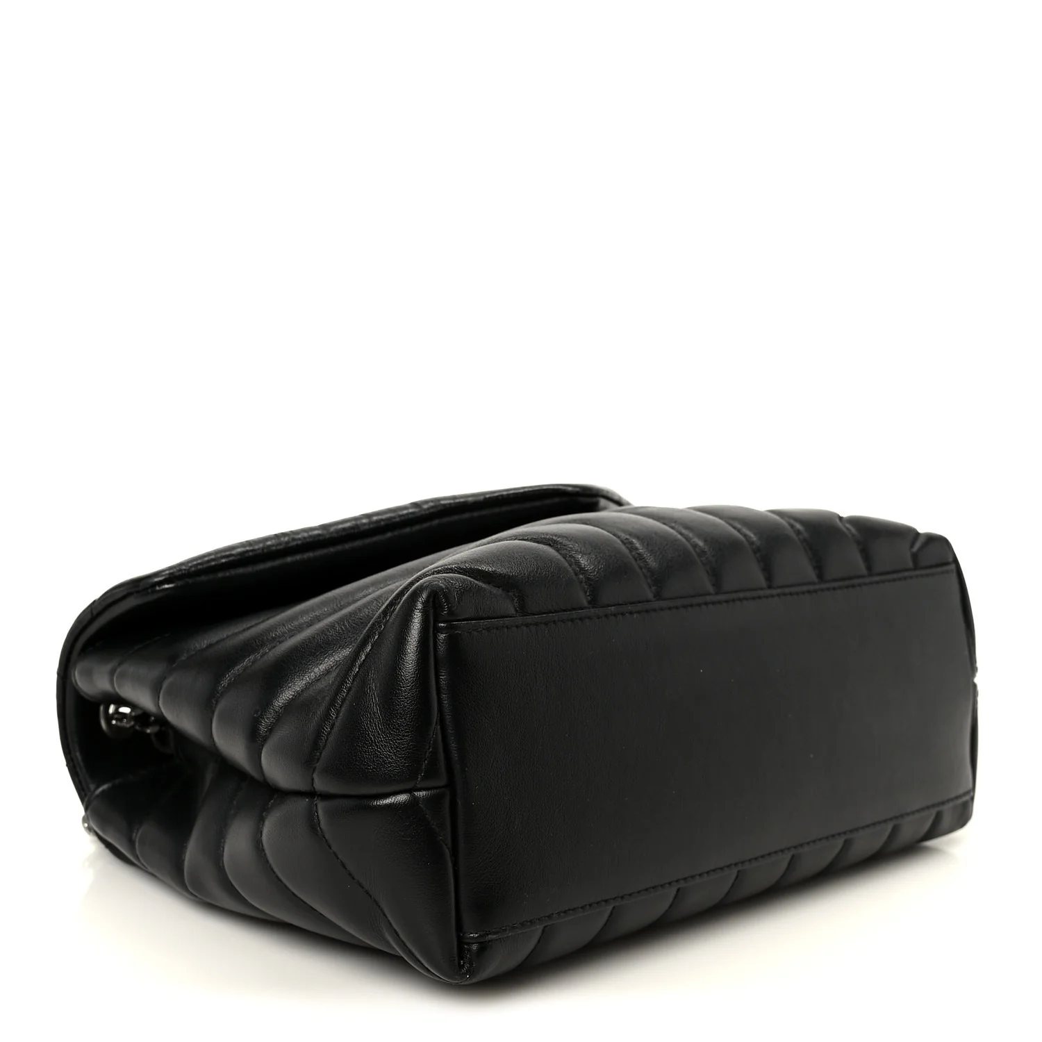 Calfskin Y Quilted Monogram Small Loulou Chain Satchel Black - Image 4