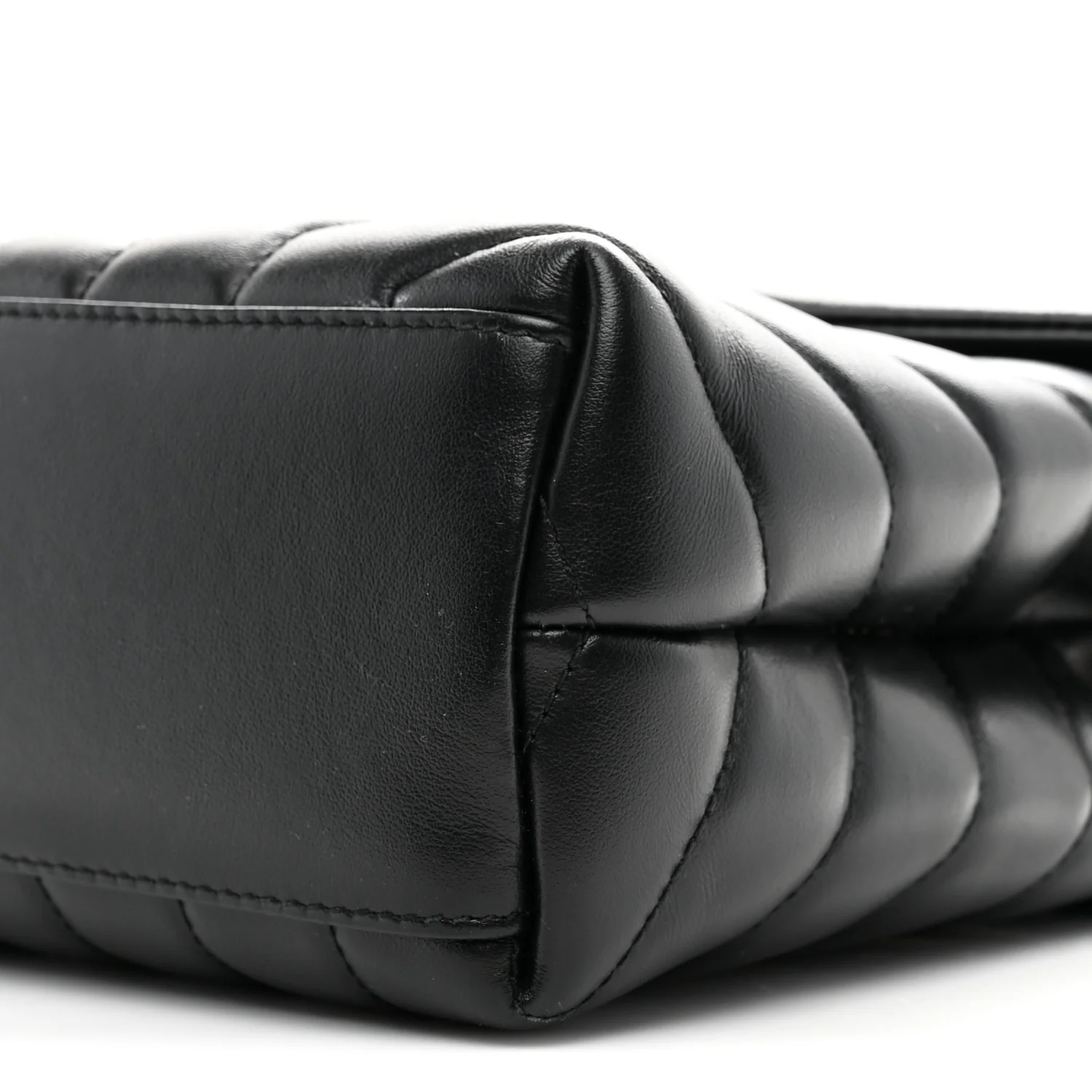 Calfskin Y Quilted Monogram Small Loulou Chain Satchel Black - Image 10
