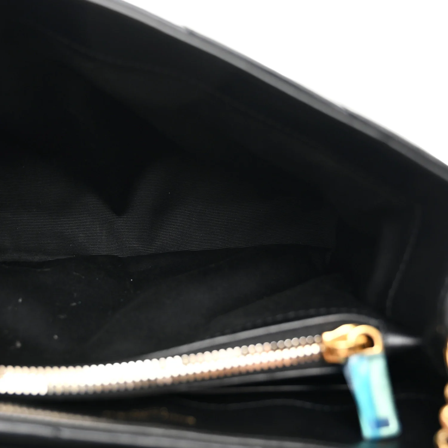 Calfskin Y Quilted Monogram Small Loulou Chain Satchel Black - Image 5