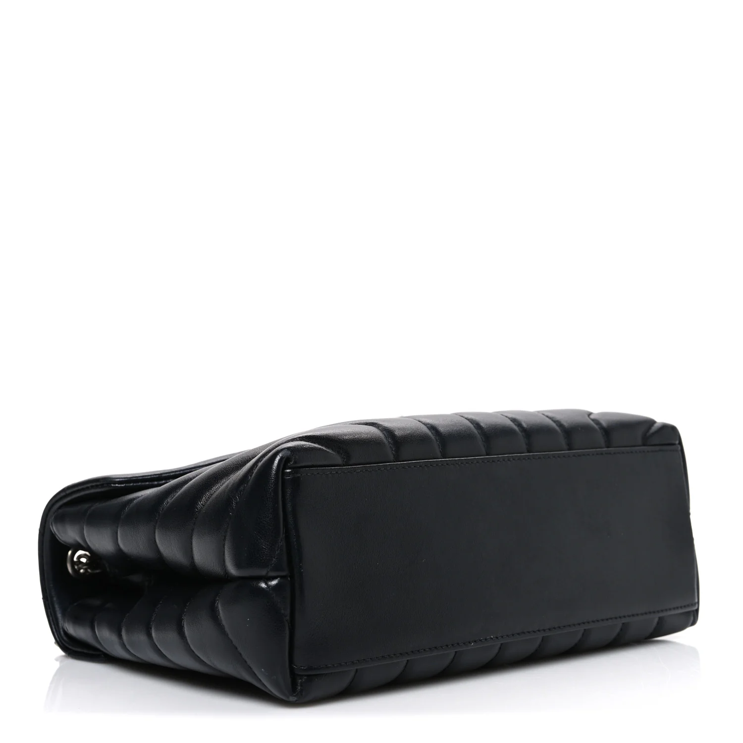 Calfskin Y Quilted Monogram Small Loulou Chain Satchel Black - Image 4