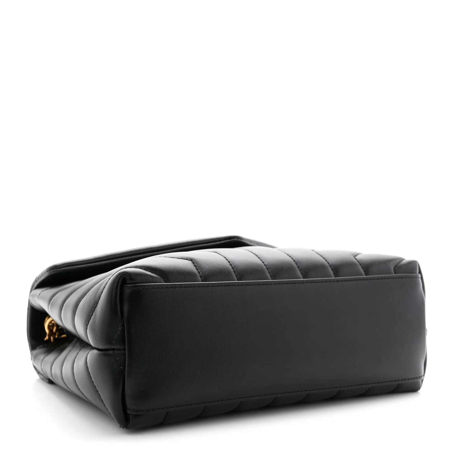 Calfskin Y Quilted Monogram Small Loulou Chain Satchel Black - Image 4