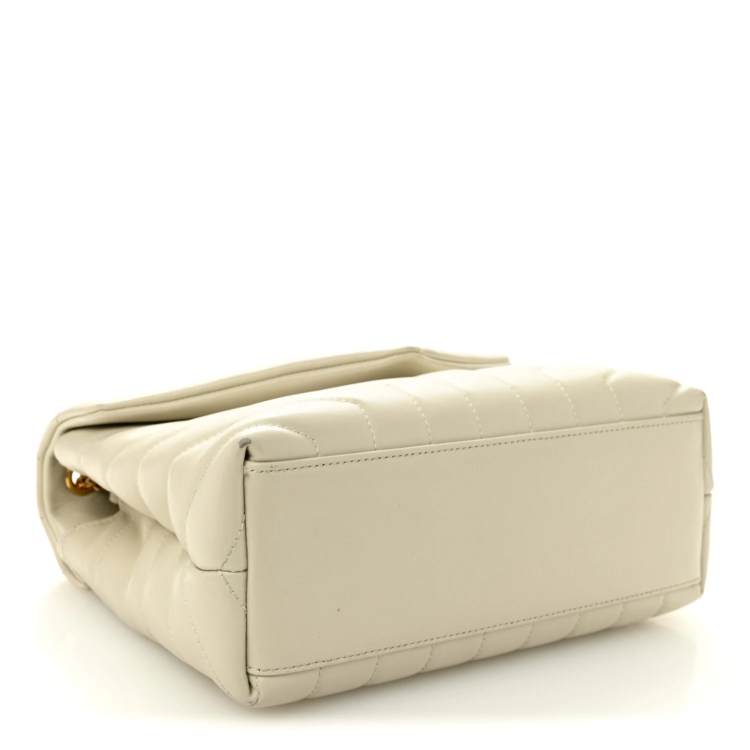 Calfskin Y Quilted Monogram Small Loulou Chain Satchel Blanc Vintage - Image 4
