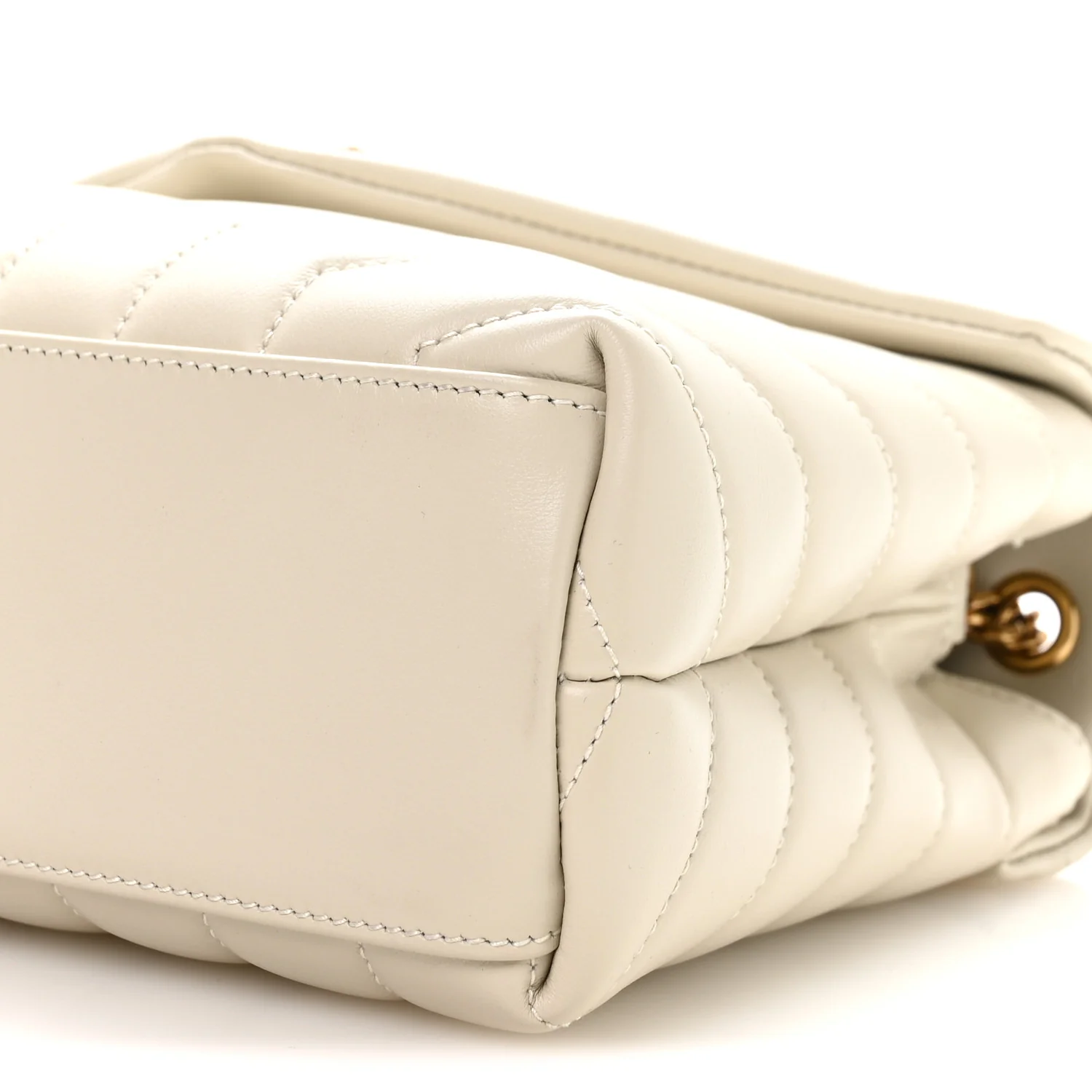 Calfskin Y Quilted Monogram Small Loulou Chain Satchel Crema Soft - Image 9