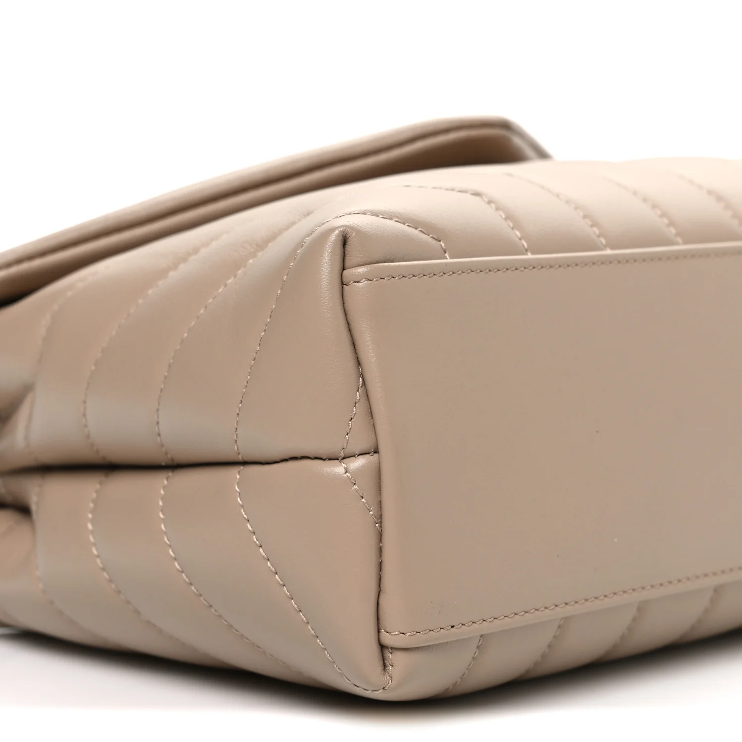 Calfskin Y Quilted Monogram Small Loulou Chain Satchel Dark Beige - Image 9