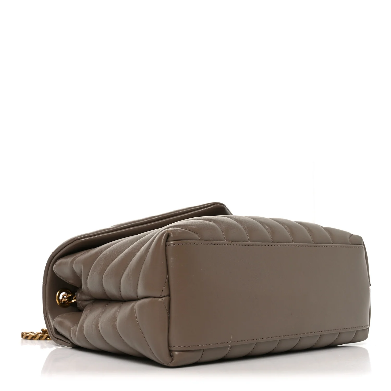 Calfskin Y Quilted Monogram Small Loulou Chain Satchel Dark Beige - Image 3