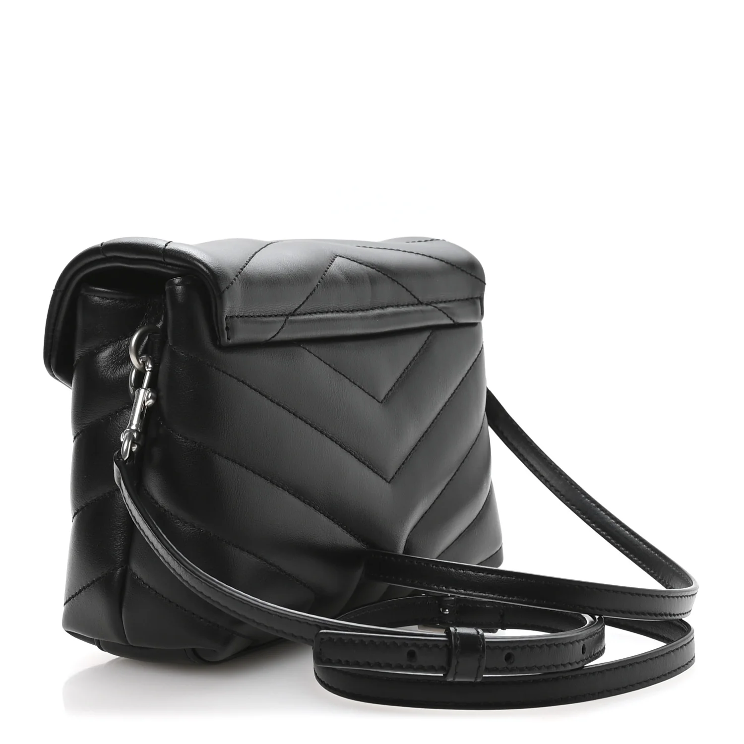 Calfskin Y Quilted Monogram Toy Loulou Crossbody Bag Black - Image 3