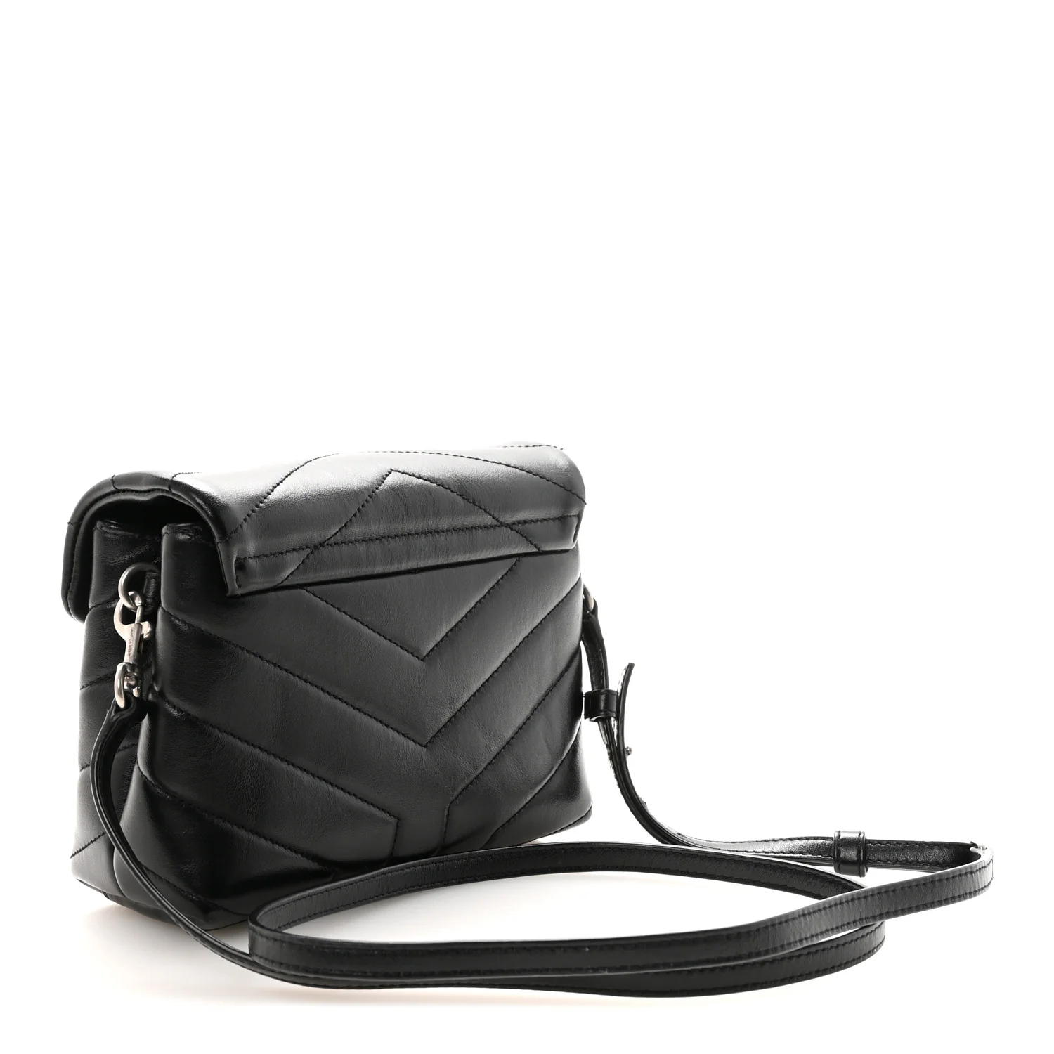 Calfskin Y Quilted Monogram Toy Loulou Crossbody Bag Black - Image 3
