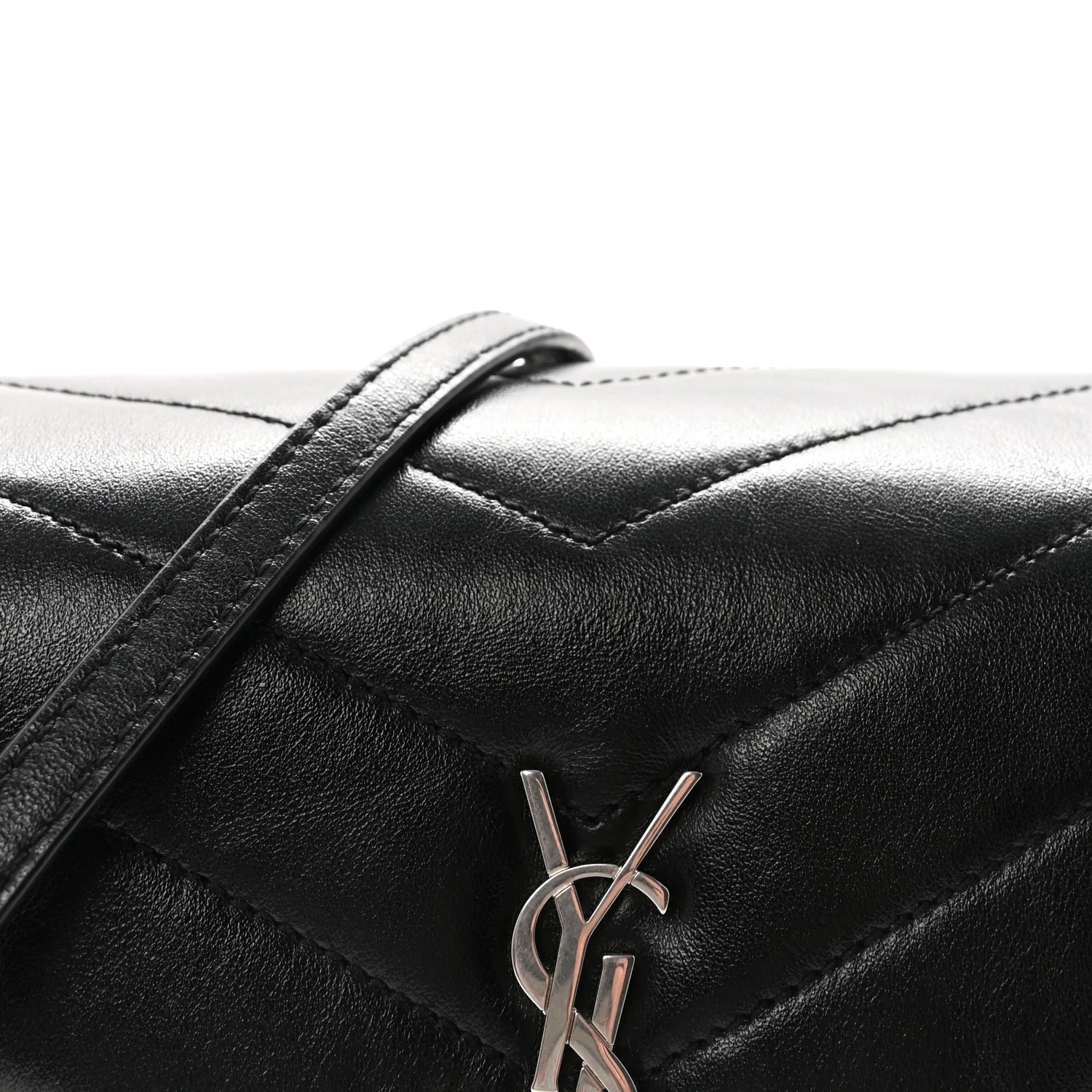 Calfskin Y Quilted Monogram Toy Loulou Crossbody Bag Black - Image 7