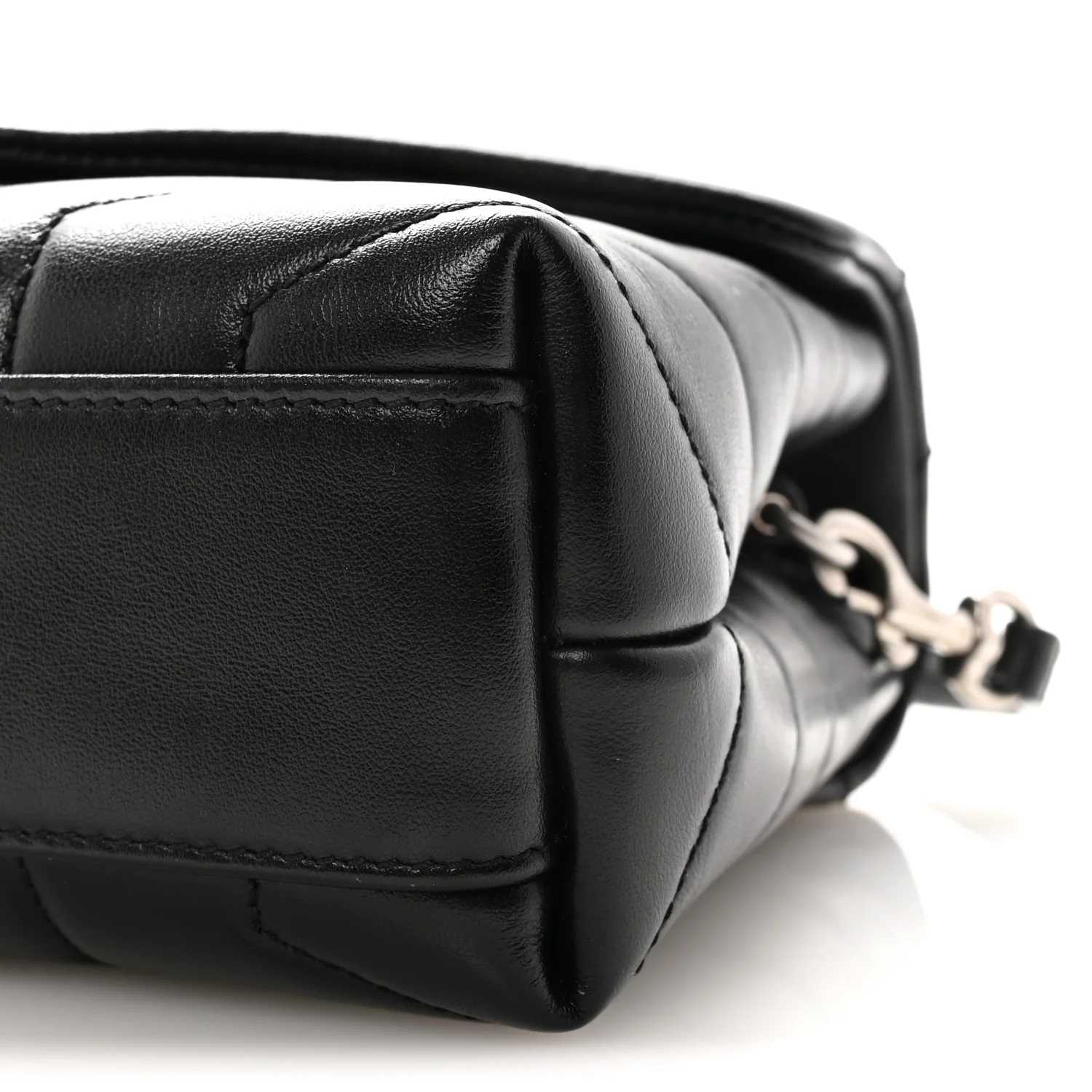 Calfskin Y Quilted Monogram Toy Loulou Crossbody Bag Black - Image 9