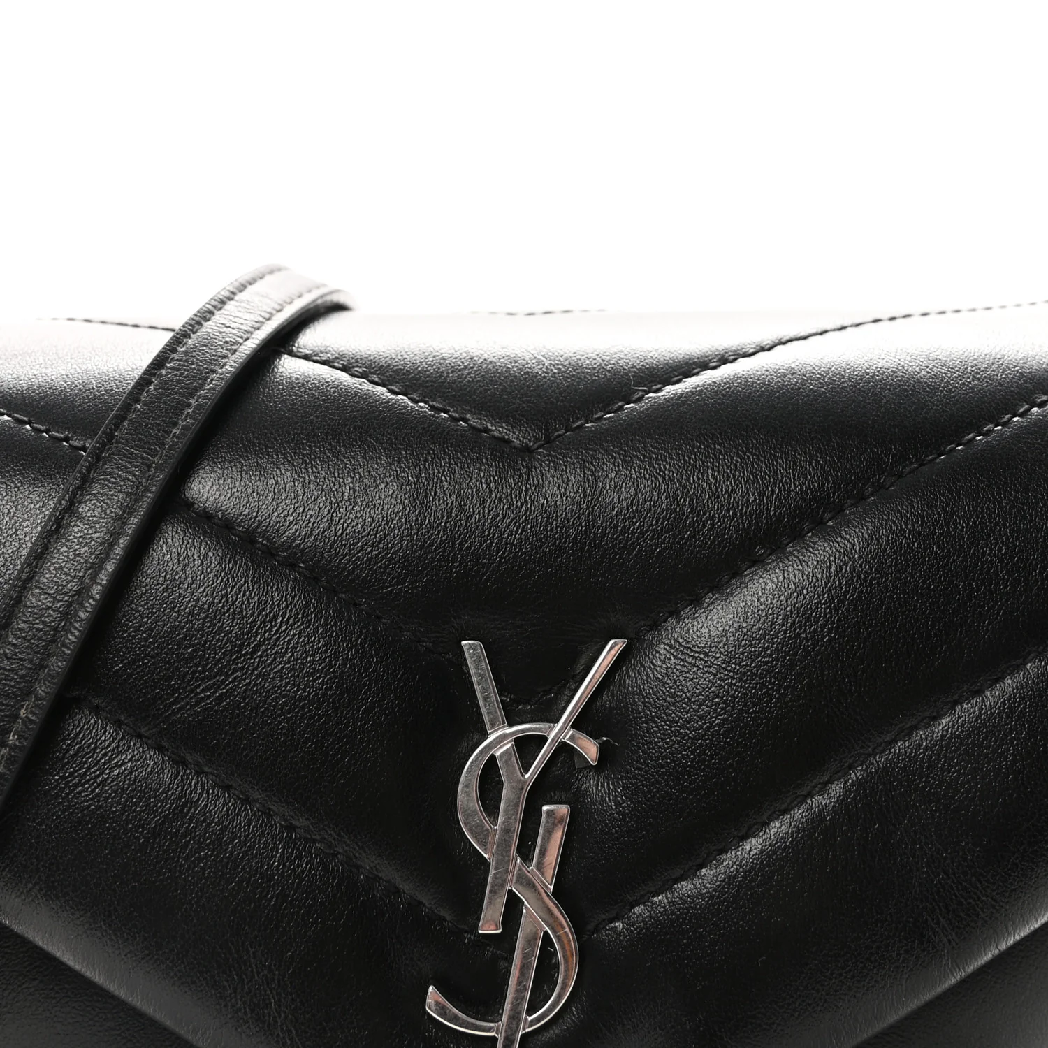 Calfskin Y Quilted Monogram Toy Loulou Crossbody Bag Black - Image 7