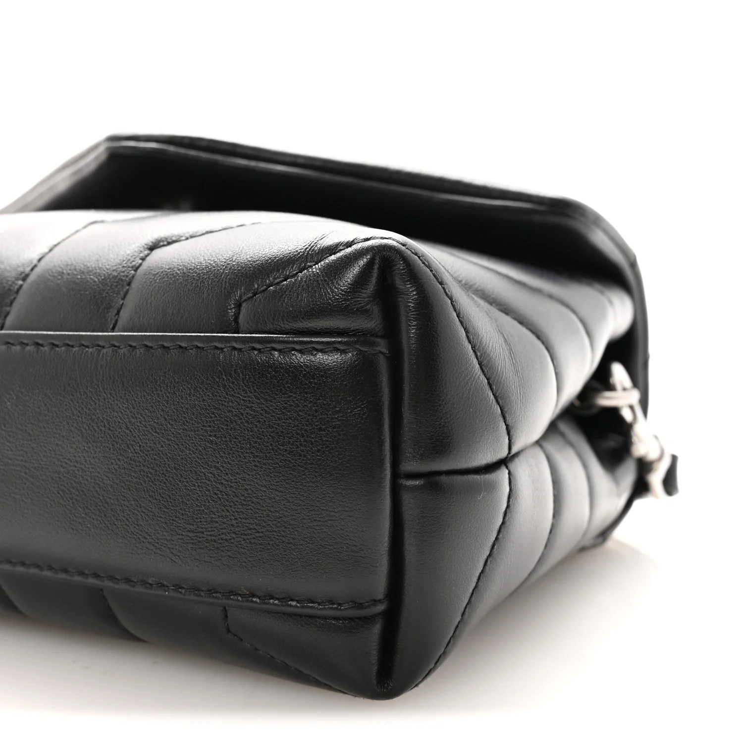 Calfskin Y Quilted Monogram Toy Loulou Crossbody Bag Black - Image 9