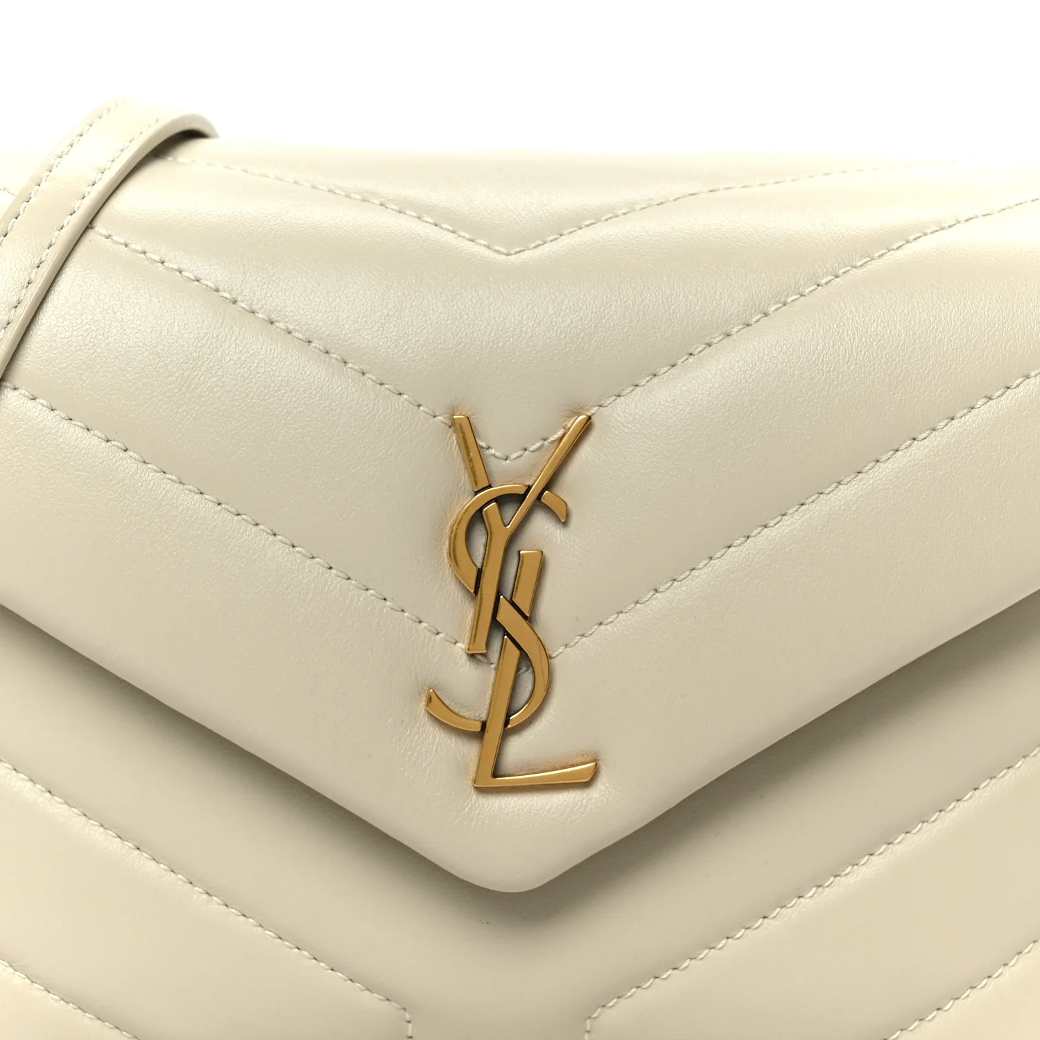 Calfskin Y Quilted Monogram Toy Loulou Crossbody Bag Crema Soft - Image 9